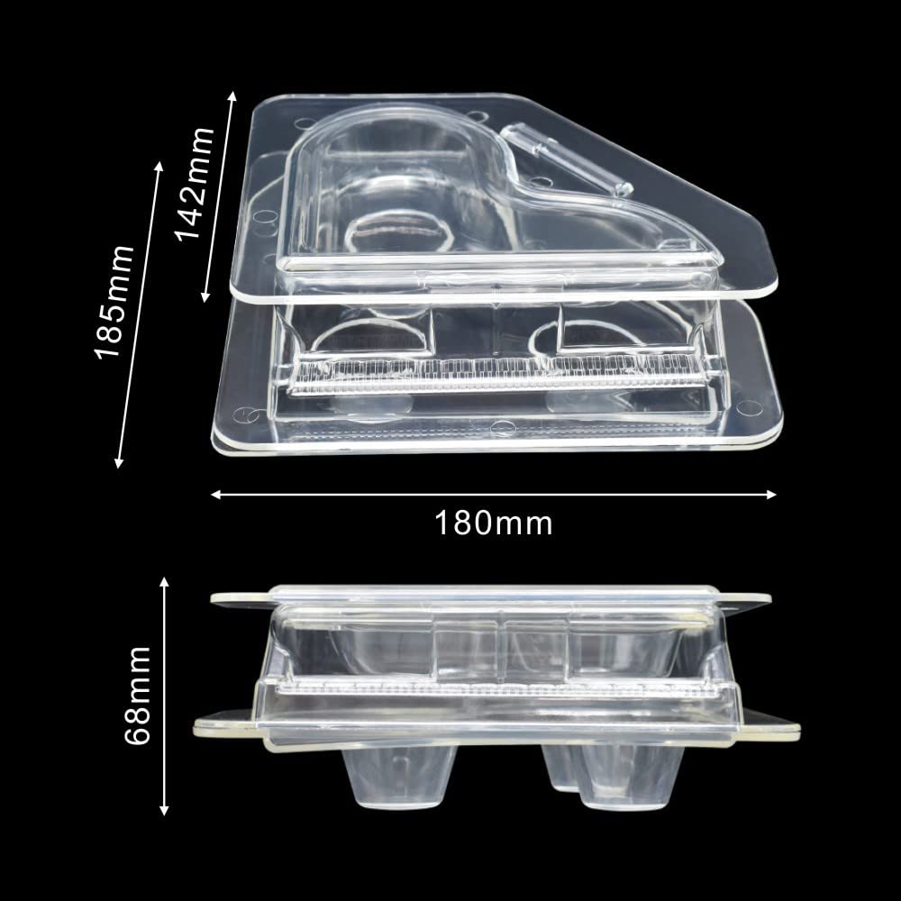 Tuke 3D Piano Chocolate Molds Diy Clear Plastic Polycarbonate Mould For Cake Topper Decorating, Fondant, Candy, Plaster Of Paris