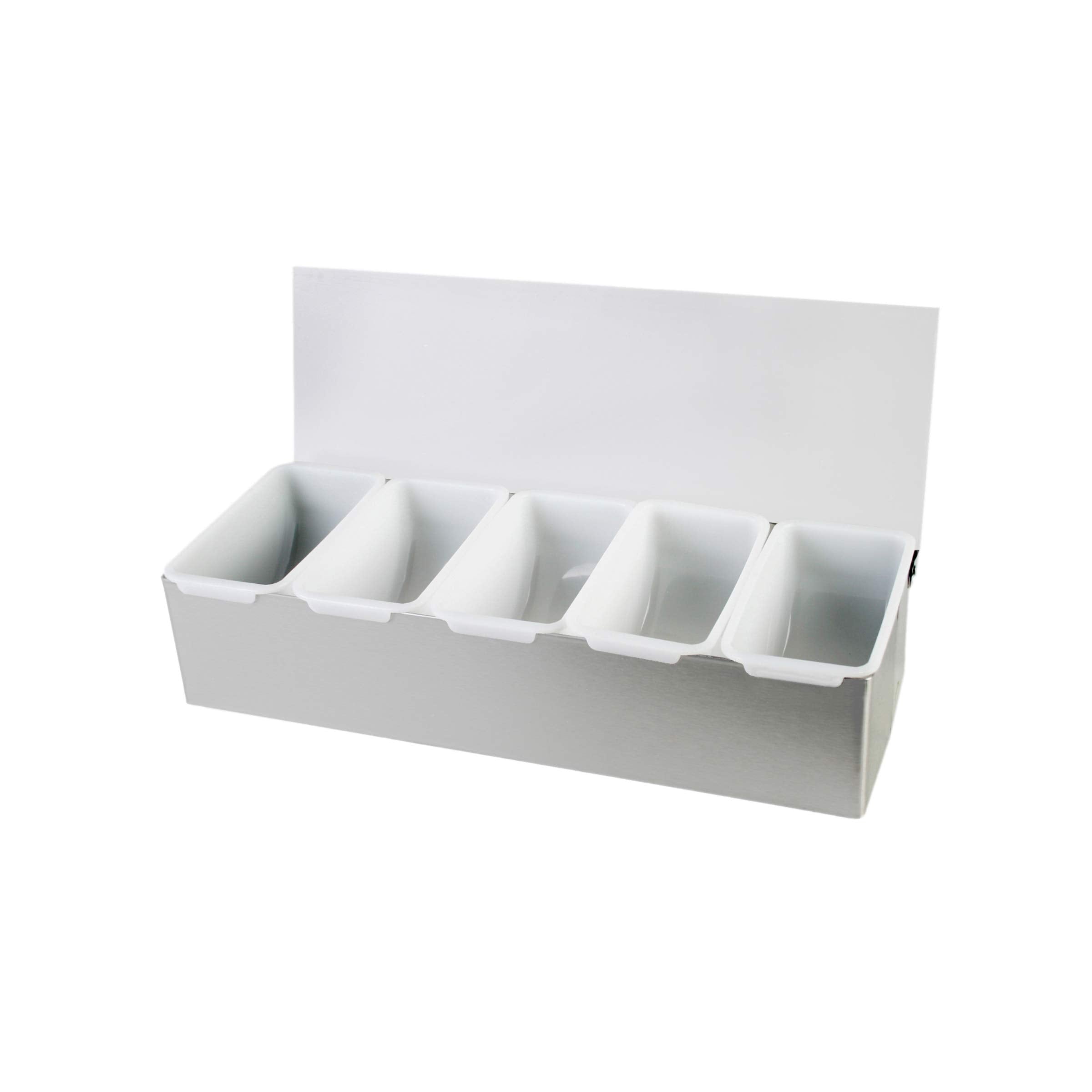 Excellante Stainless Steel 5 Compartment Condiment Dispenser