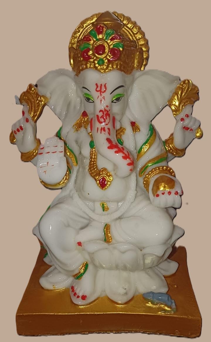 Ani Divine Marble Ganesh Idol | Vinayaka Statue | Ganpati Murti | Ganesha Idol For Home Decor | Ganpati Idol For Diwali Decorati