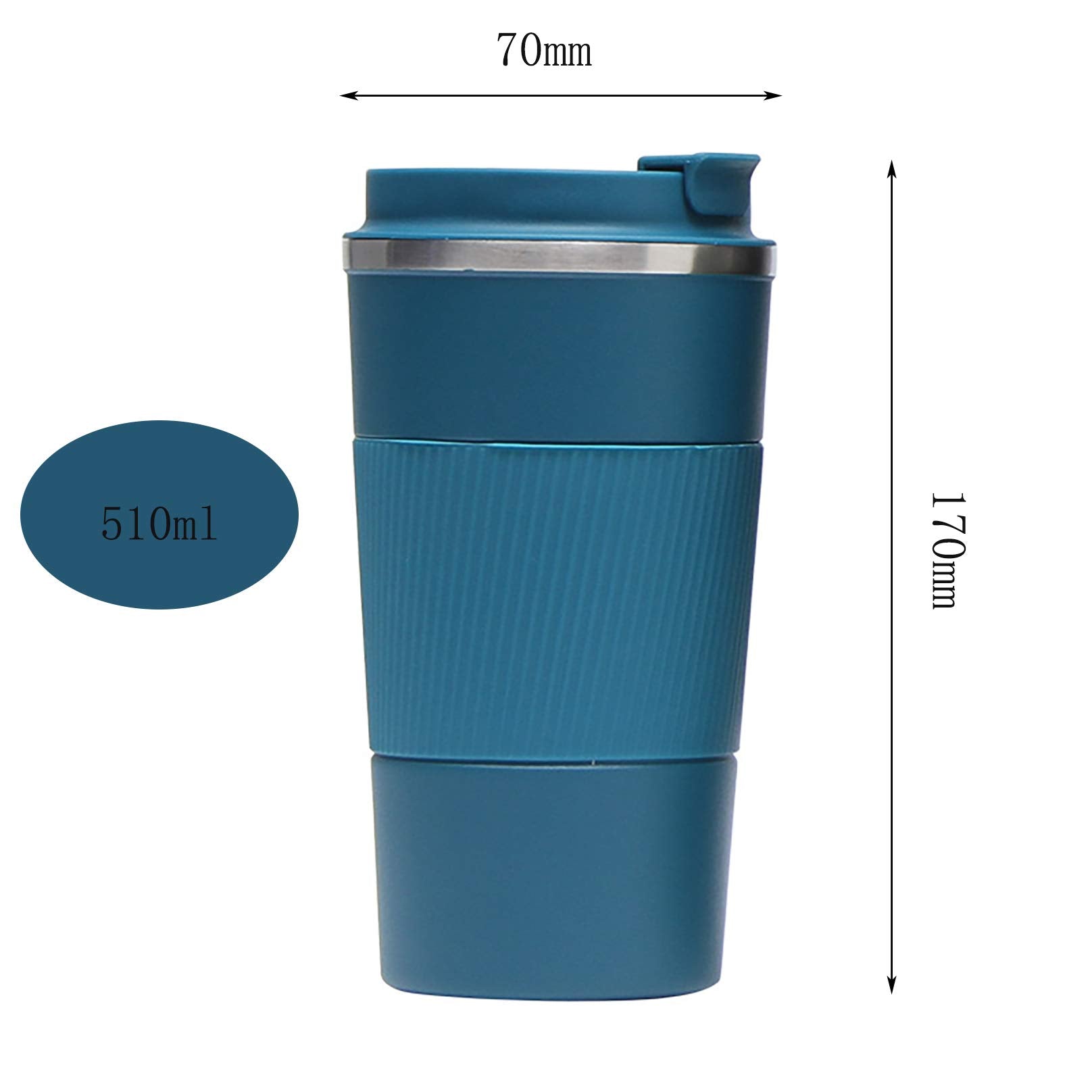 17Oz Stainless Steel Vacuum Insulated Coffee Travel Mug For Ice Drink & Hot Beverage, Double Wall Travel Tumbler Cups With Spill