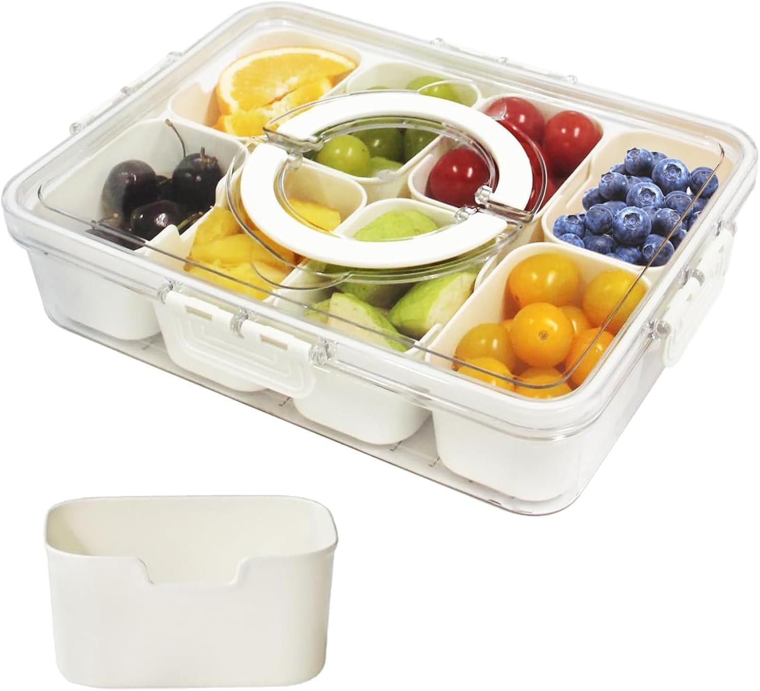8 Jar Spice Box With Airtight Containers & Spoons | Kitchen Spice Organizer Set | Transparent Masala Storage Box For Herbs, Seas
