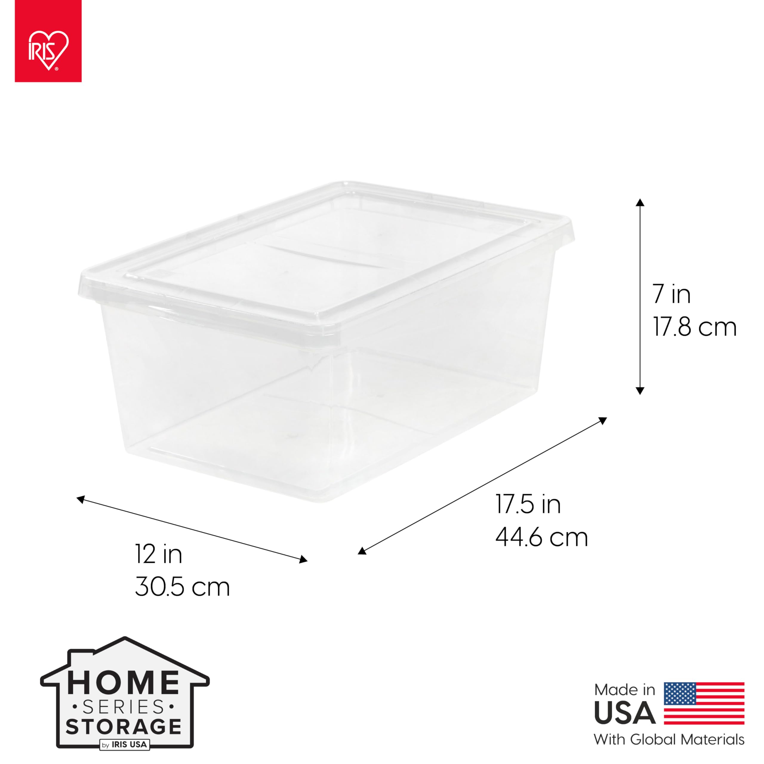IRIS USA 12 Pack 17 Quart Plastic Storage Bin Tote Organizing Container  Clear
