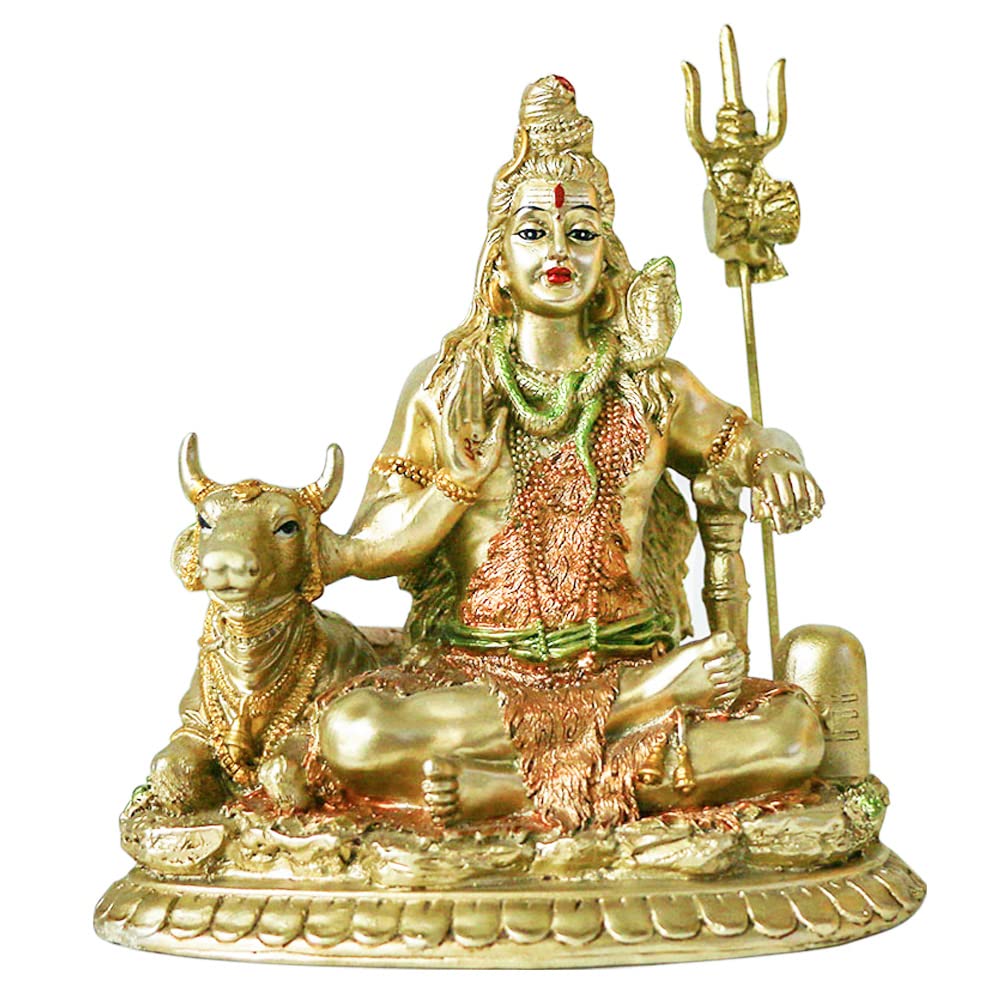 Hindu God Lord Shiva Nandi - India God Idol Shiva Figure- Indian Home Mandir Pooja Item Ganpati Murti Puja Product Altar Yoga Me