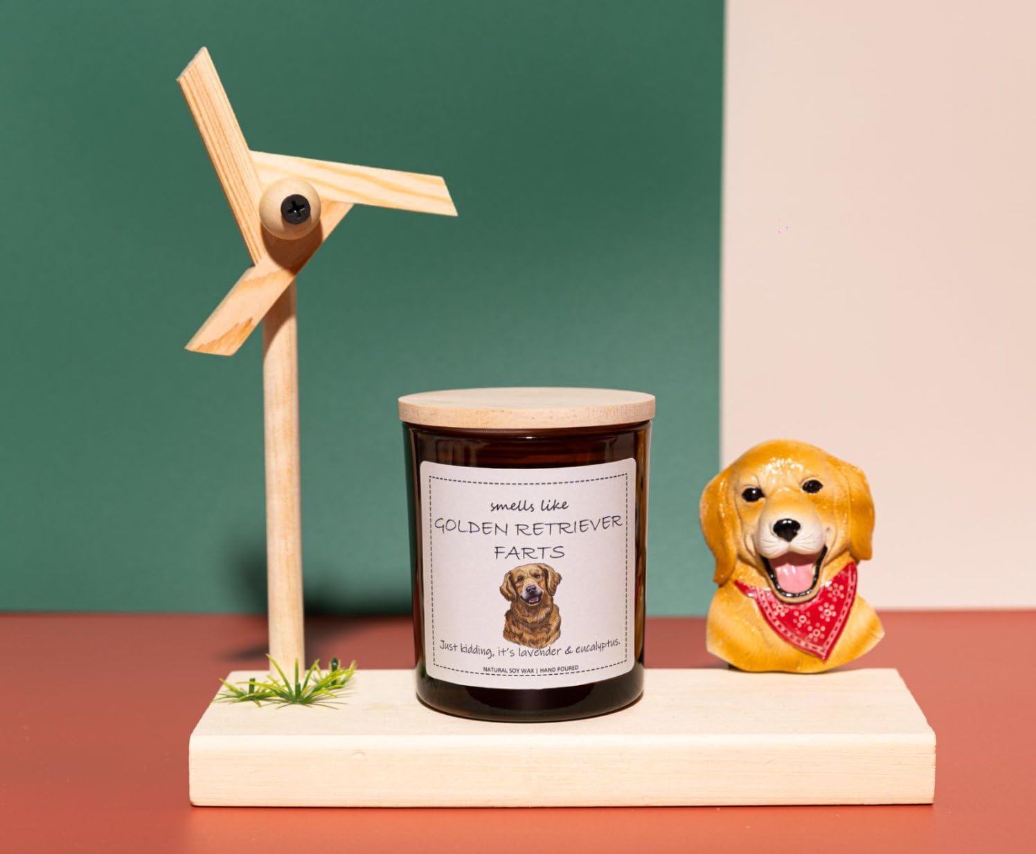 Golden Retriever Gifts & Decor,Dog Mom Gifts, Smells Like Golden Retriever Farts Candle - Lavender & Eucalyptus, Crafted by Natu