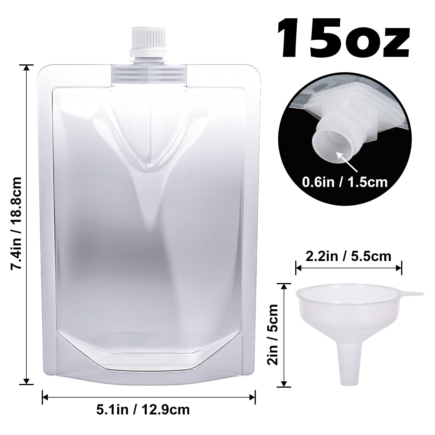 Keon Plastic Flasks - Concealable And Reusable Drink Bags, Leak-Proof, Bpa-Free For Travel, Outdoor Sports, Concerts, Events (15