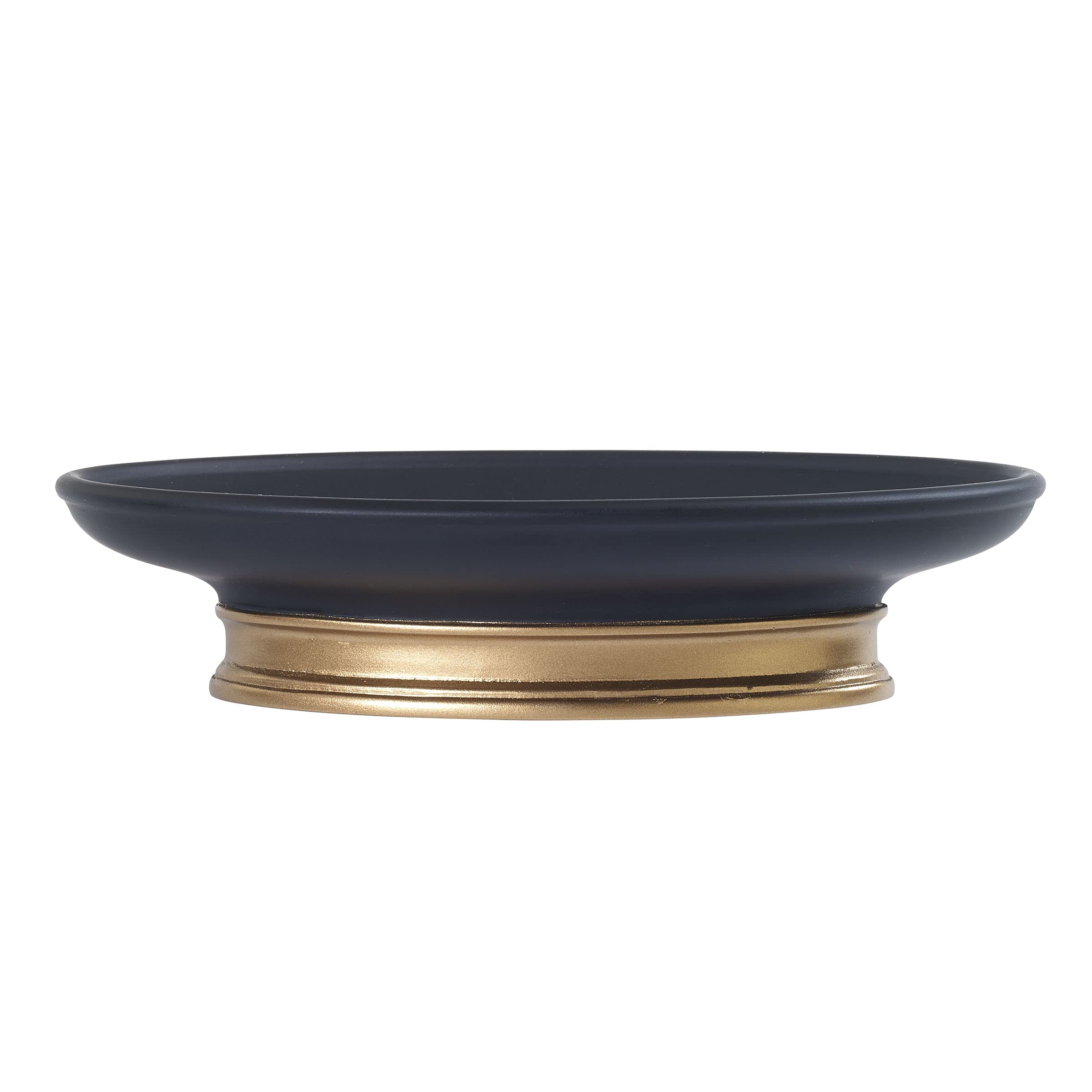 Avanti Linens - Soap Dish, Guest Bathroom Essentials, Countertop Bathroom Accessories, Modern Home Decor (Memphis Collection, Bl