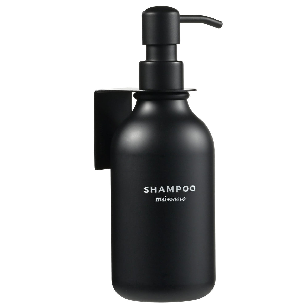 Maisonovo Shampoo And Conditioner Dispenser - Shower Soap Dispenser Wall Mounted - 16.9 Fl Oz Set Of 1 Black Plastic Bottles Bla