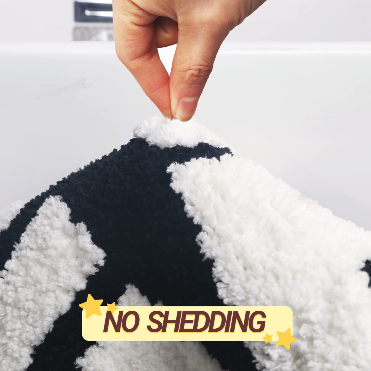 Boveu Nice Bath Mat Bath Rugs, Non Slip Absorbent Washable Black Microfiber Bath Mats For Bathroom Floor And Shower,32'' X 20''