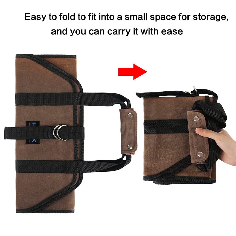 Hrx Package Waxed Canvas Firewood Bag Carrier, Water Resistant Wood Carrying Bag With Handles Log Tote For Kitchen Camping Trip