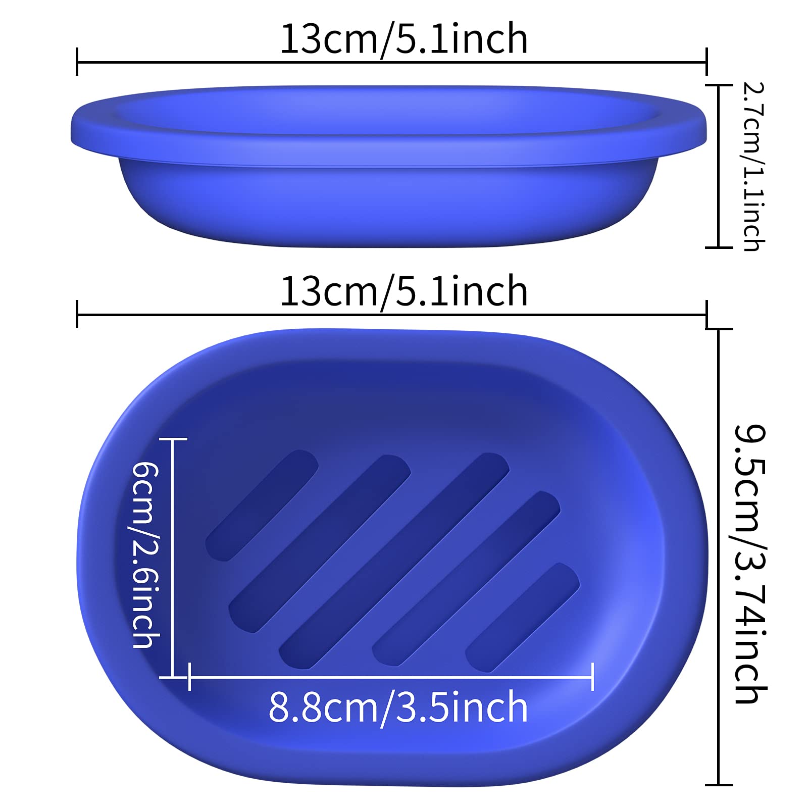 Topsky 2 Pcs Soap Dish Soap Holder For Shower, Soap Dishes Soap Savers For Bar Soap, Soap Bar Holder Shower With Drip Tray, Plas