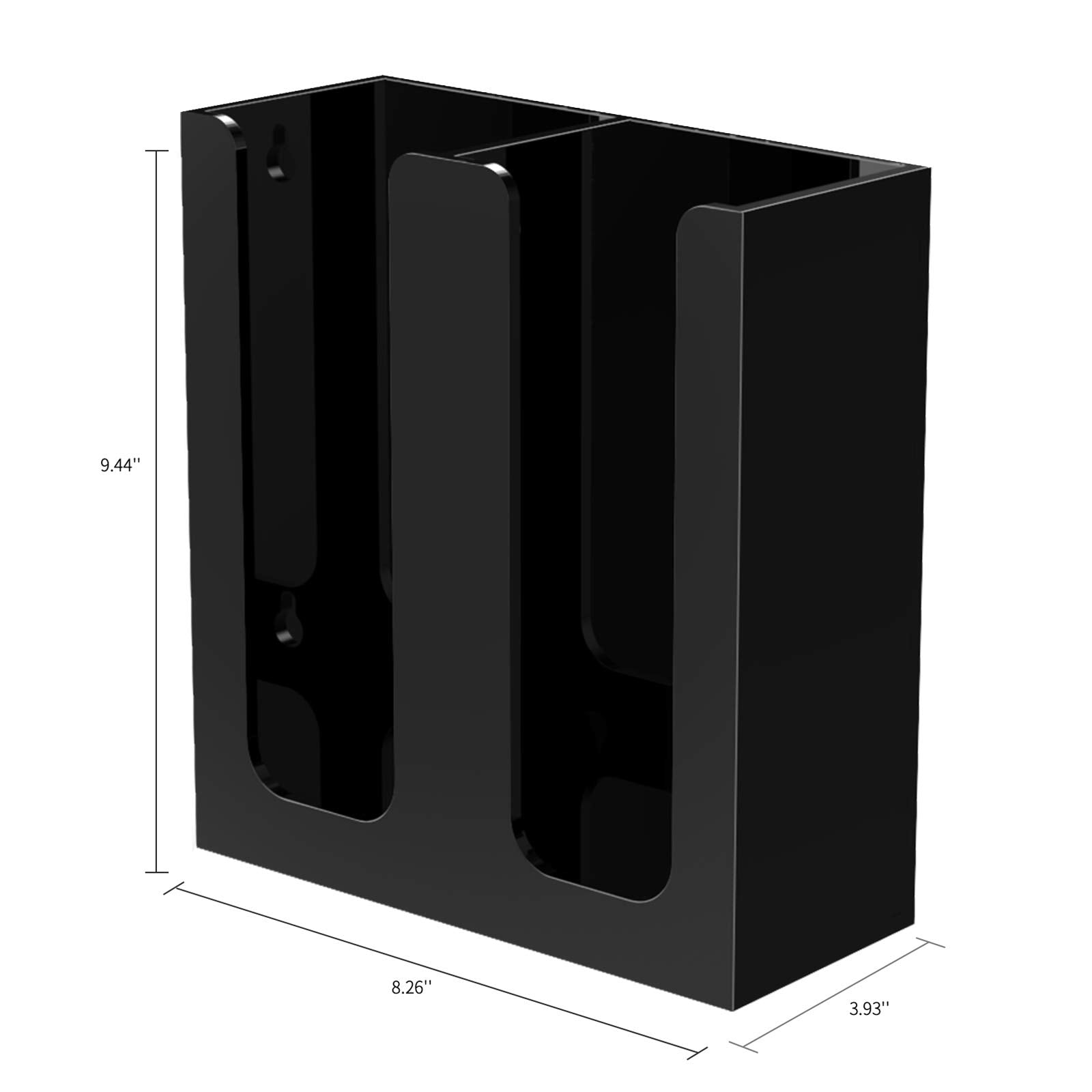 Richboom Acrylic Coffee Cup And Lid Storage Organizer Holder, 2 Compartments, Black