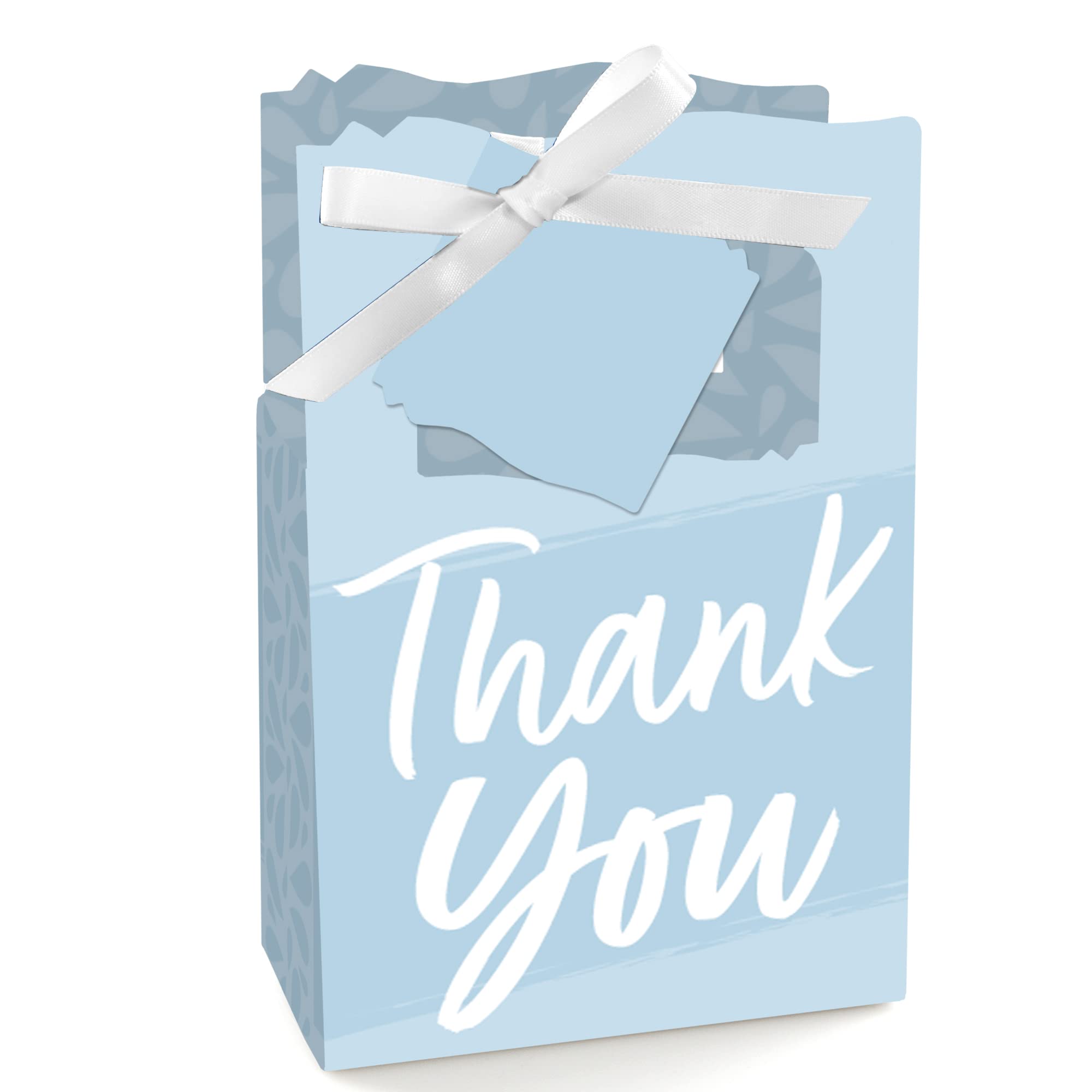 Big Dot Of Happiness Dusty Blue Elegantly Simple - Guest Party Favor Boxes - Set Of 12