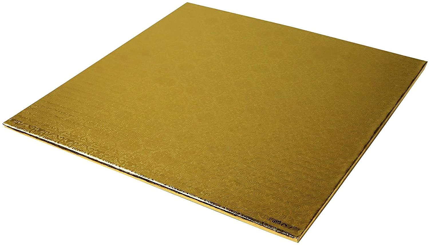 O'Creme Gold Wraparound Square Cake Pastry Drum Board 1/4 Inch Thick, 12 Inch X 12 Inch - Pack Of 10