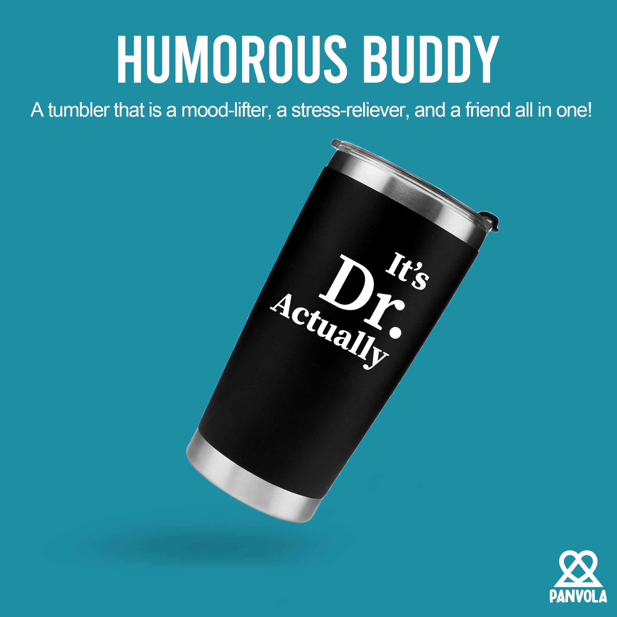 Panvola It'S Dr Actually Doctor Graduation Gift New Phd Student Physician Vacuum Insulated Tumbler Stainless Steel Drinkware Wit