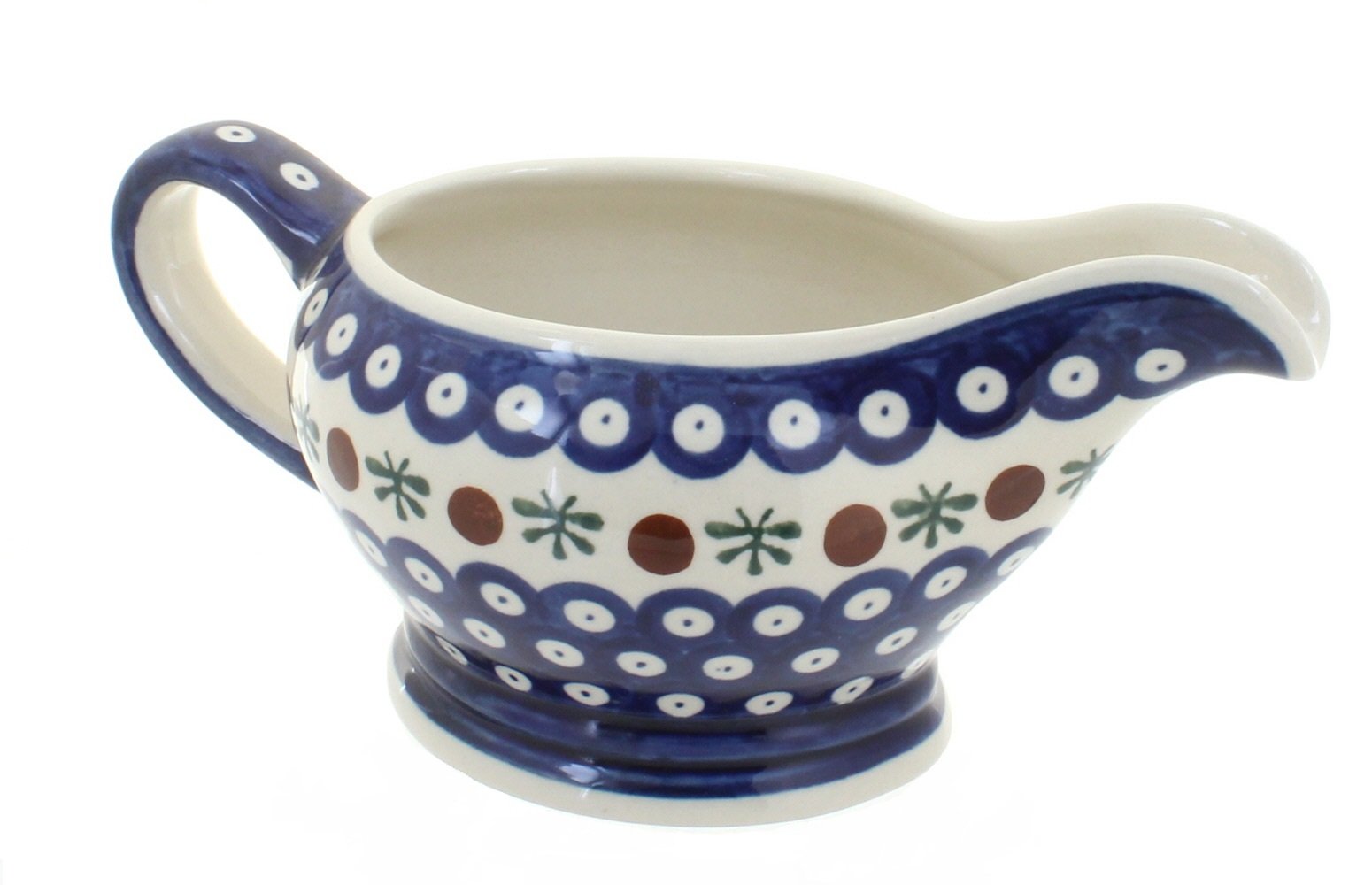 Blue Rose Polish Pottery Nature Gravy Boat