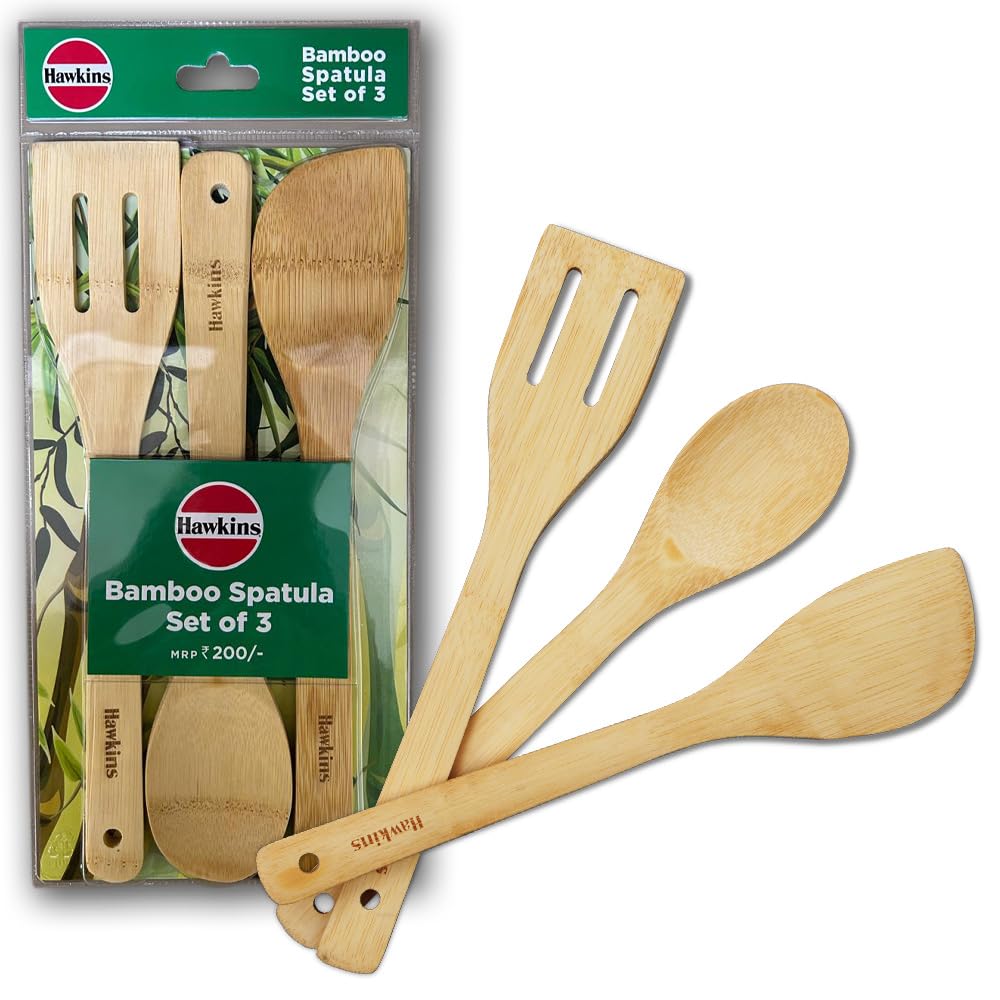 Hawkins Bamboo Spatula Set Of 3, Natural Handmade Bamboo Spatulas, Kitchen Tools, Ladles, Turners, Flippers, Scrappers, Servers 