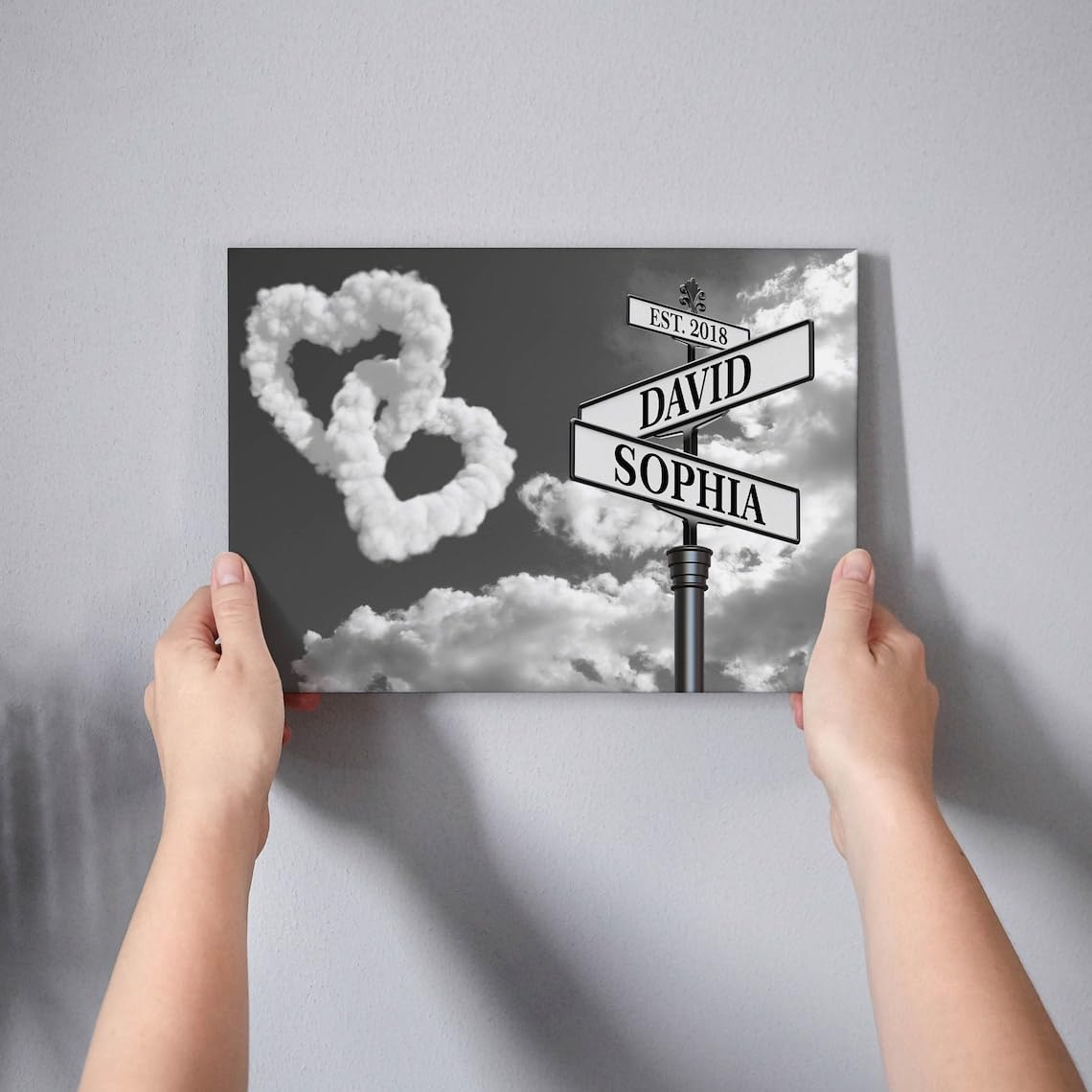 Personalized Wedding Name Street Sign Canvas Print, Custom Name Intersection Sign Canvas Poster Wall Art, Best Gift For Wedding,