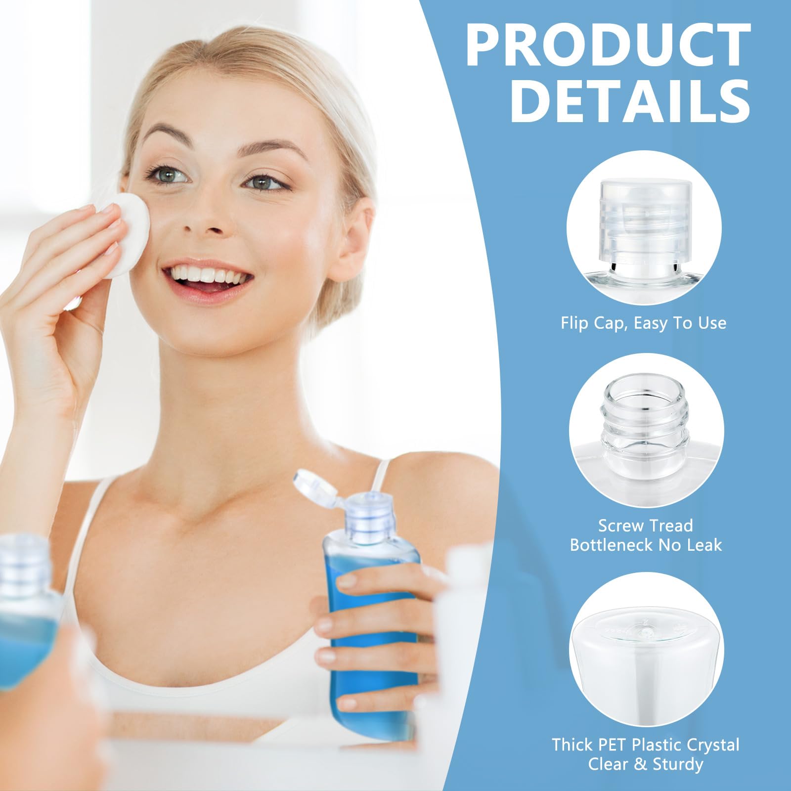 Domensi 36 Pcs 3.4 Oz Travel Bottles Bulk Plastic Squeeze Lotion Bottles With Flip Cap Small Portable Travel Leak Proof Refillab