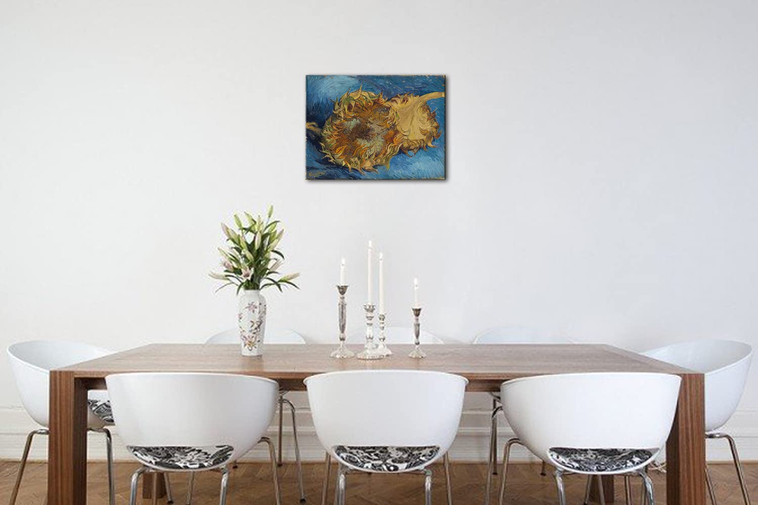 Wieco Art Sunflowers Floral Giclee Canvas Prints Wall Art By Vincent Van Gogh Famous Oil Paintings Reproduction Modern Stretched
