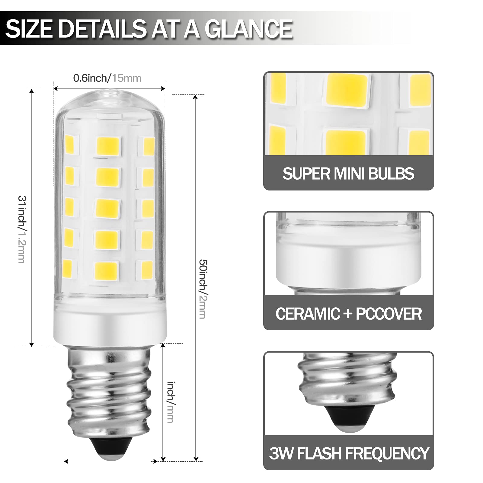 Yucclim Double-Sided Mirror Led Bulb Dimmable For Conair Illuminations Makeup Mirror Double Sided Illuminated Mirror Fits Jerdon