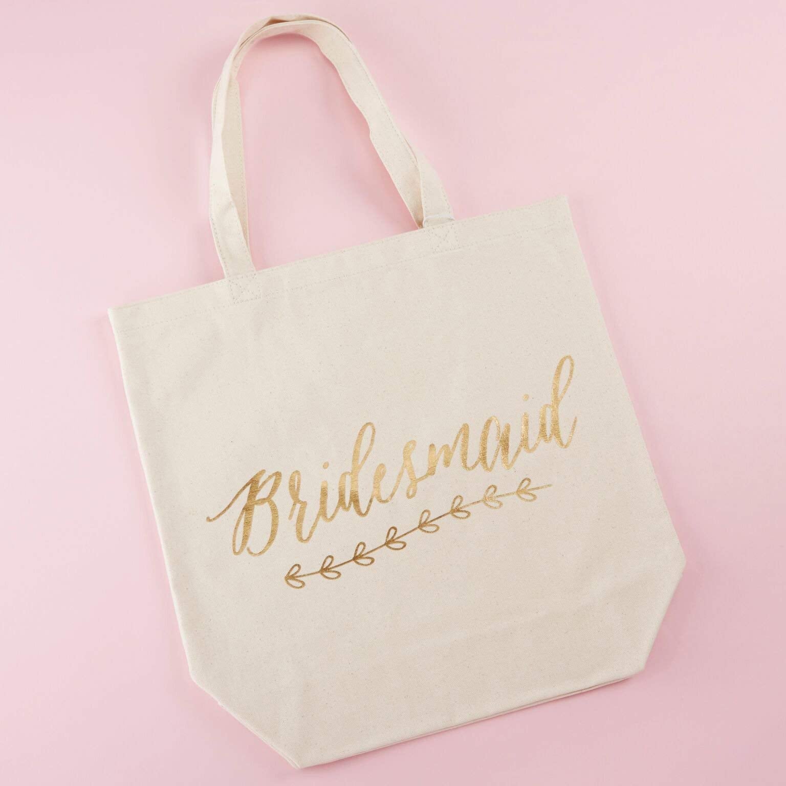 Kate Aspen Gold Foil Bridesmaid Canvas Tote