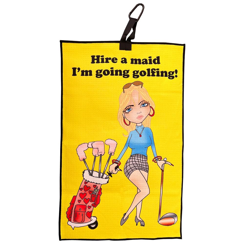 Giggle Golf Hire A Maid I 'M Going Golfing Waffle Golf Towel | Funny Golf Towel For Women