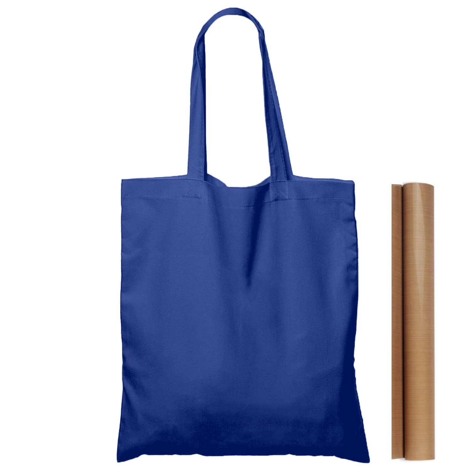 Npbag 5 Pack 15 ' ' X 16 ' ' Blue Cotton Tote Bags, Lightweight Blank Bulk Cloth Bags With 1Pc Of Ptfe Teflon Sheet