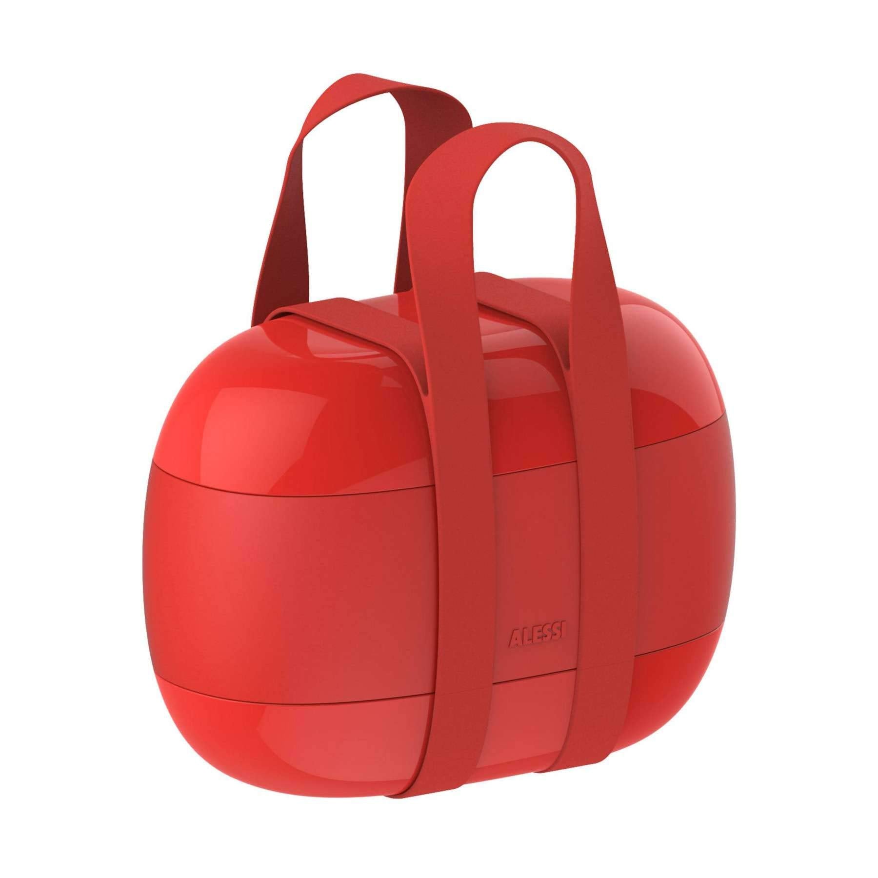 Alessi Food  Porter Portable Lunch Box, One Size, Red
