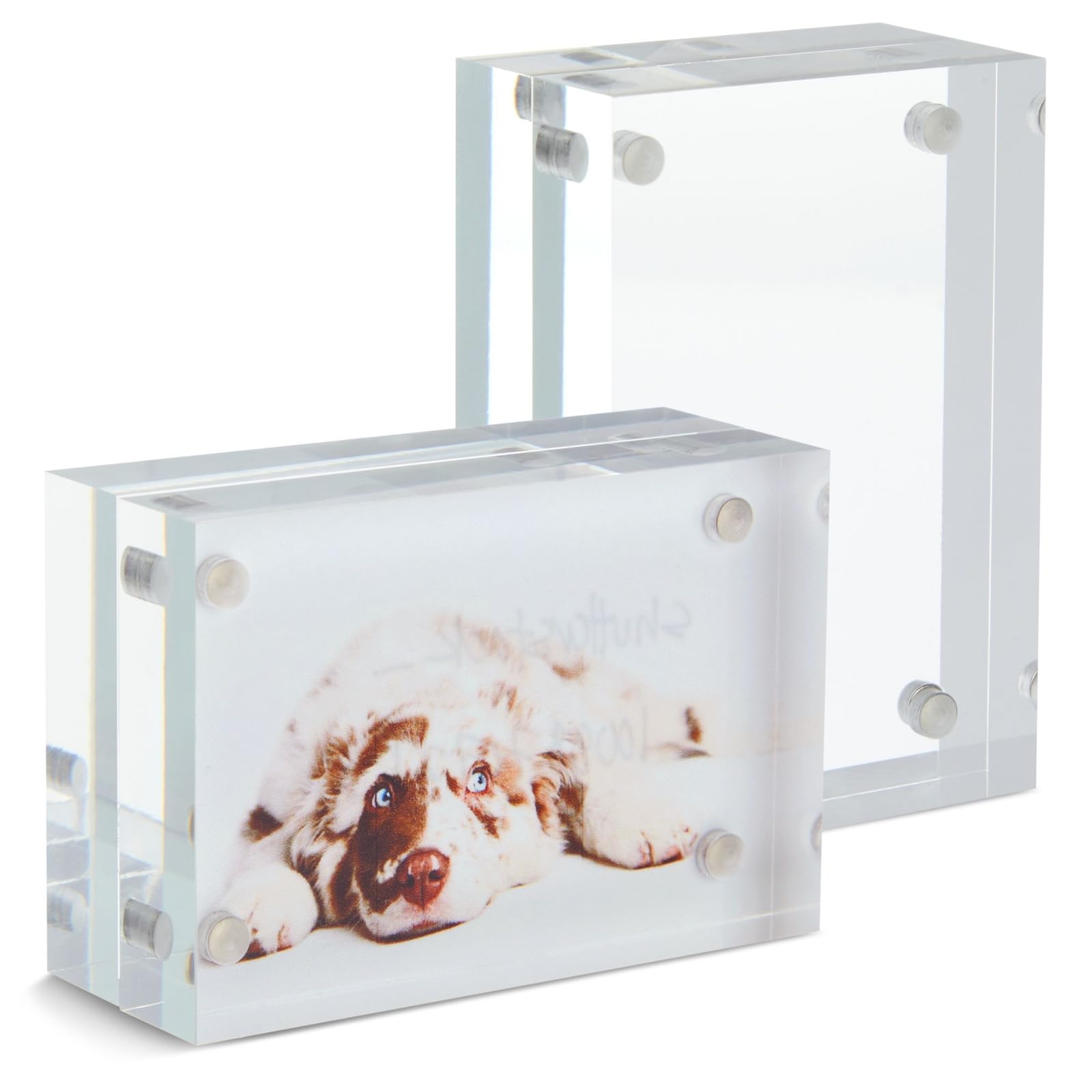 Juvale 2 Pack Acrylic Picture Frames 2x3, Mini Wallet Size for Photos, Tabletop, Desktop