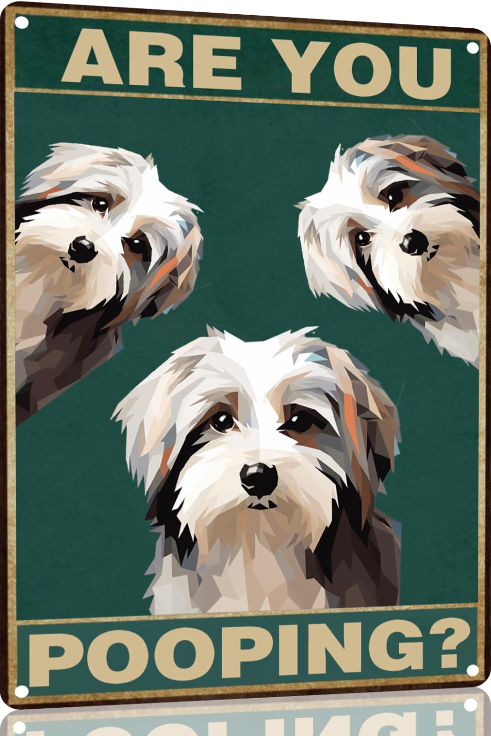 Toppacific Havanese-Dog 12X8 Inch Are You Pooping Sign Bathroom Decor- Dog Metal Poster Dog Lover Gift Art Funny Dogs Wall Art D