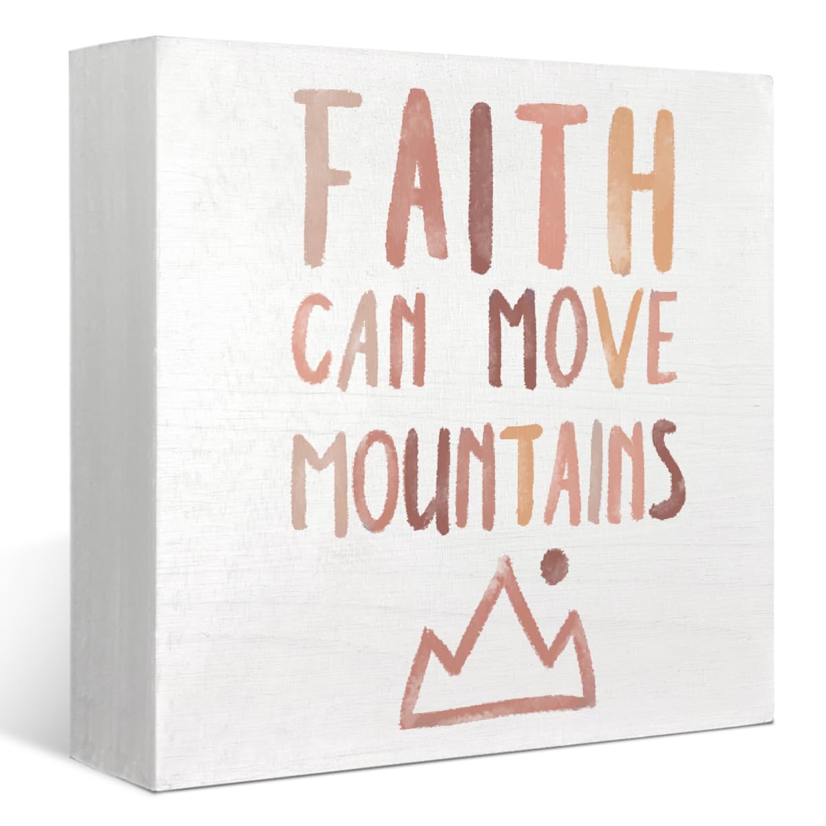 FLVGE Boho Neutral Baby Girl Boy Nursery Decor - Inspirational Bible Verse Decor Wood Box Sign Desk Decor, Toddler Boy Girl Room