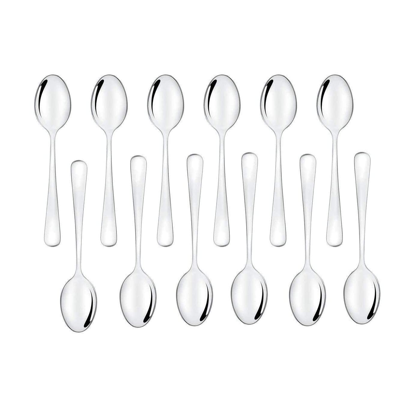 Yyzp Tiny Spoons Set Of 12, Small Coffee Spoons Mini Stainless Steel Spoons For Dessert, Appetizer,Ice Cream (4 Inch)