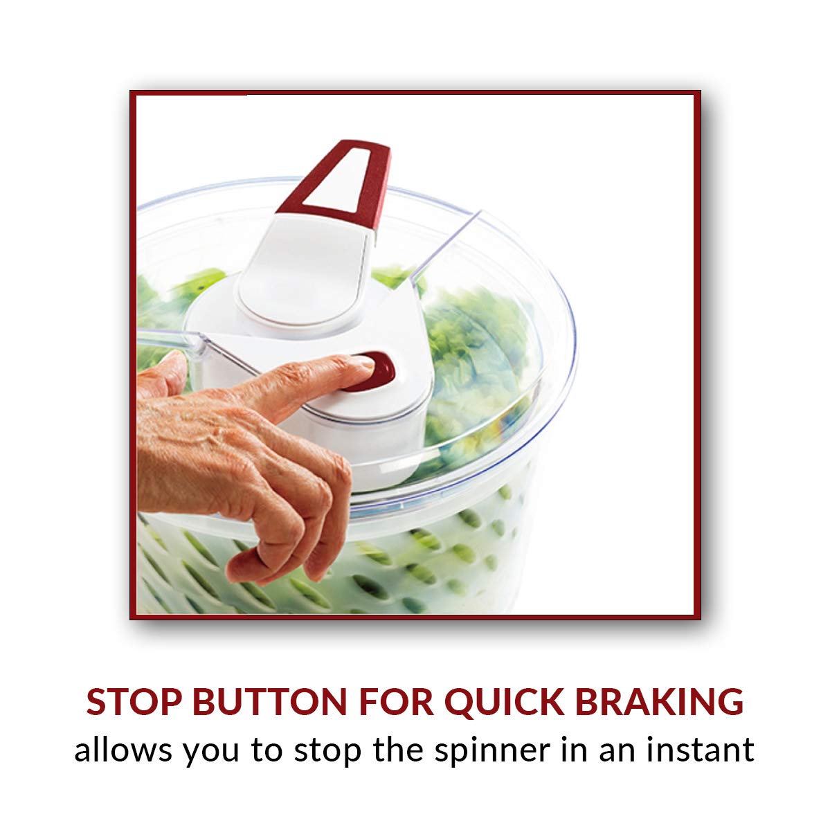 Valore Large Salad Spinner With Serving Bowl And Lid - Effortless Spinning - Lettuce Spinner, Fruit And Vegetable Washer Dryer -