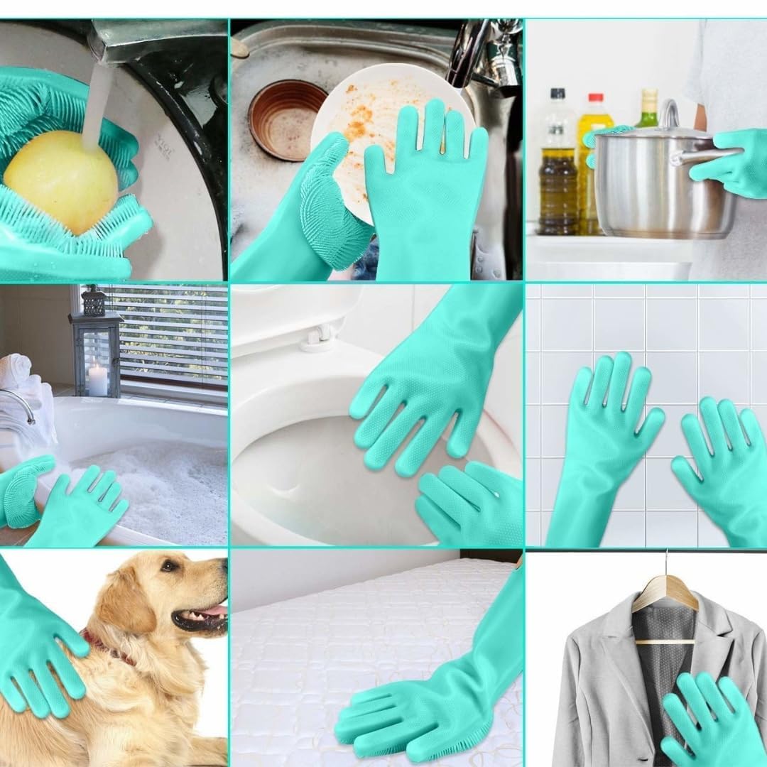 Jaytop 10 Pcs Bathroom Cleaning Kit |2In1 Bathroom Brush And Wiper |Toilet Brush With Holder |Gap Cleaning Brush |Silicon Glove