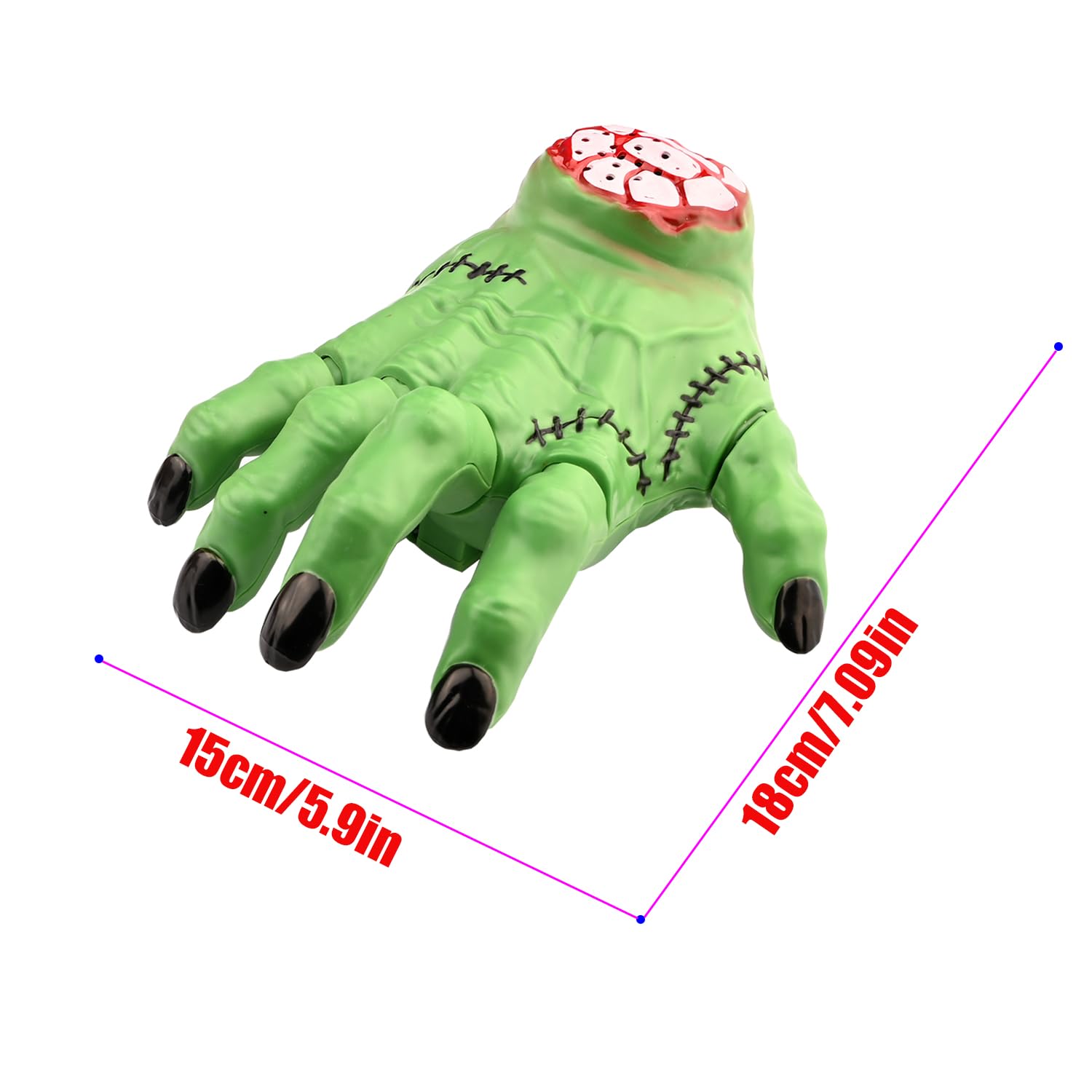 QNGCOLRCY Halloween Animatronic Crawling Thing Hand - Sound-Activated Creepy Motion & Effects for Haunted House, Wednesday Costu