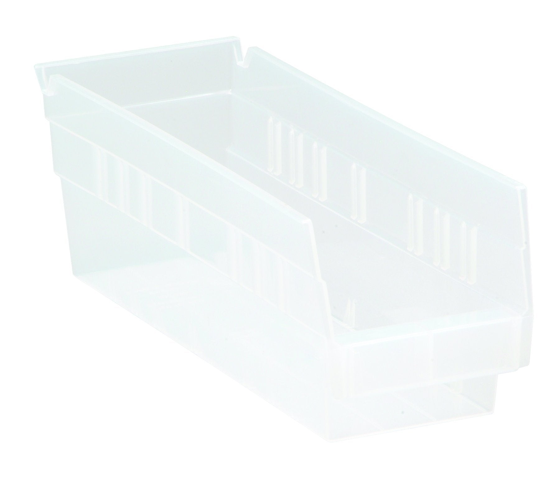 Quantum Storage Systems Qsb101Cl 36-Pack 4'' Hanging Plastic Shelf Bin Storage Containers, 11-5/8'' X 4-1/8'' X 4'' , Clear