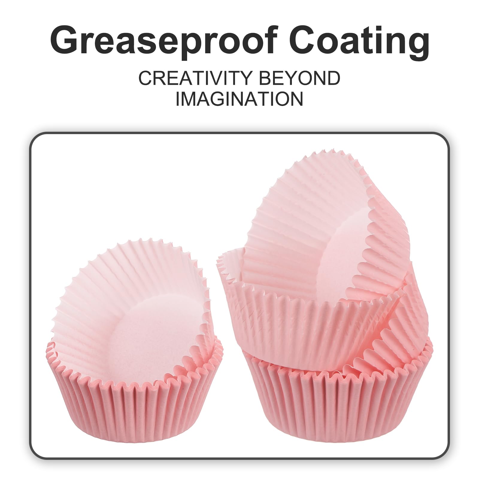 Uxcell 100 Pcs Cupcake Liners, Muffins Paper Baking Cups Wrappers Standard Greaseproof For Baking Cupcake Wrapper, Pink