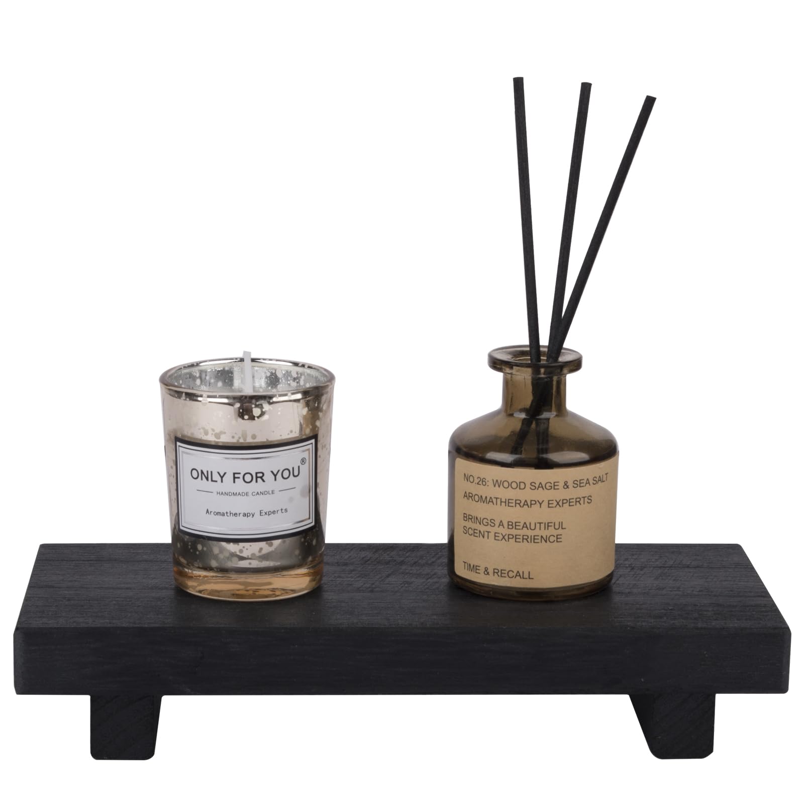 Small Wood Tray Pedestal Stand Farmhouse Bathroom Decor Decorative Wooden Riser Kitchen Soap Dish Holder For Vanity, Counter, Si