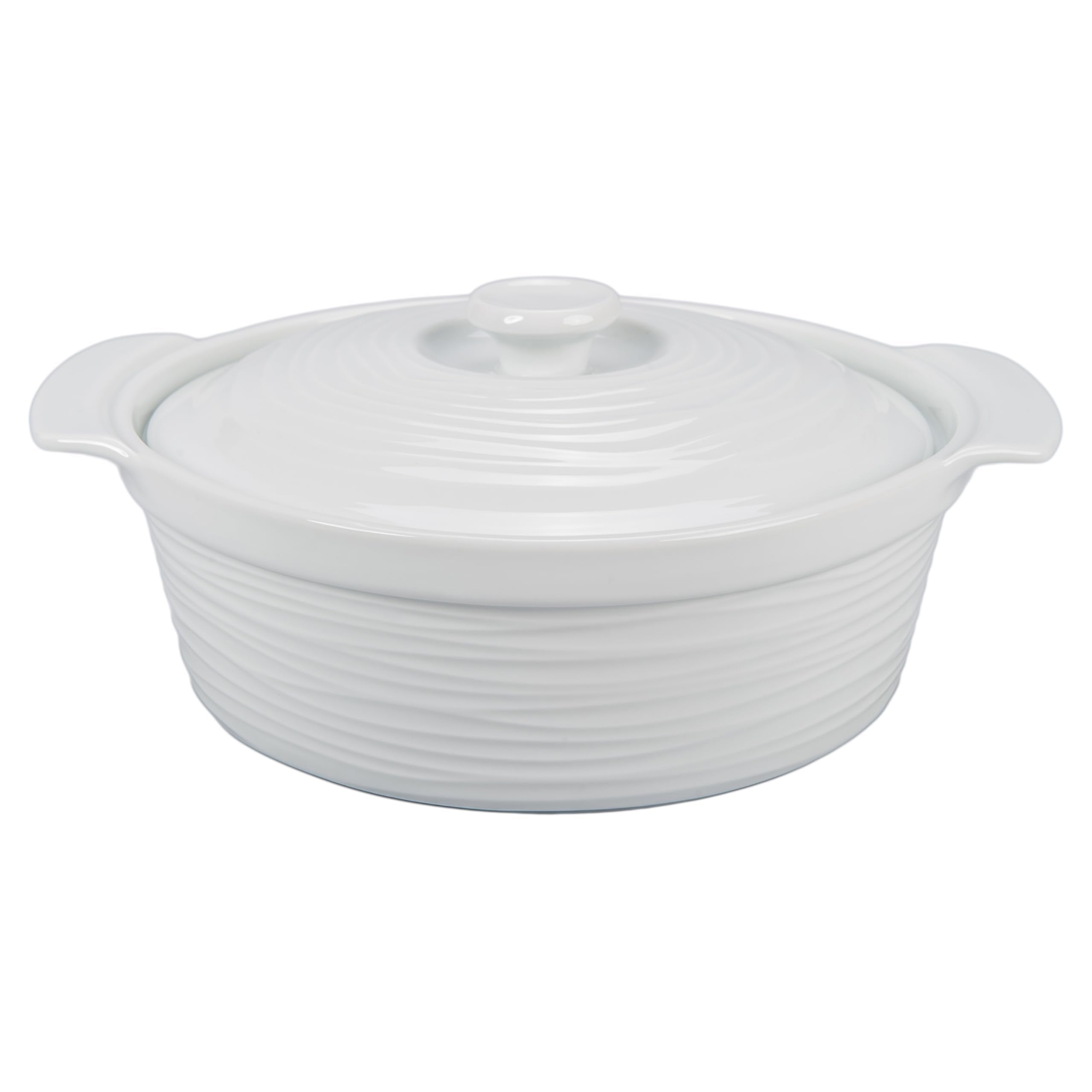 BIA Cordon Bleu Kalahari Porcelain 2 qt. Covered Baker With Handles, White