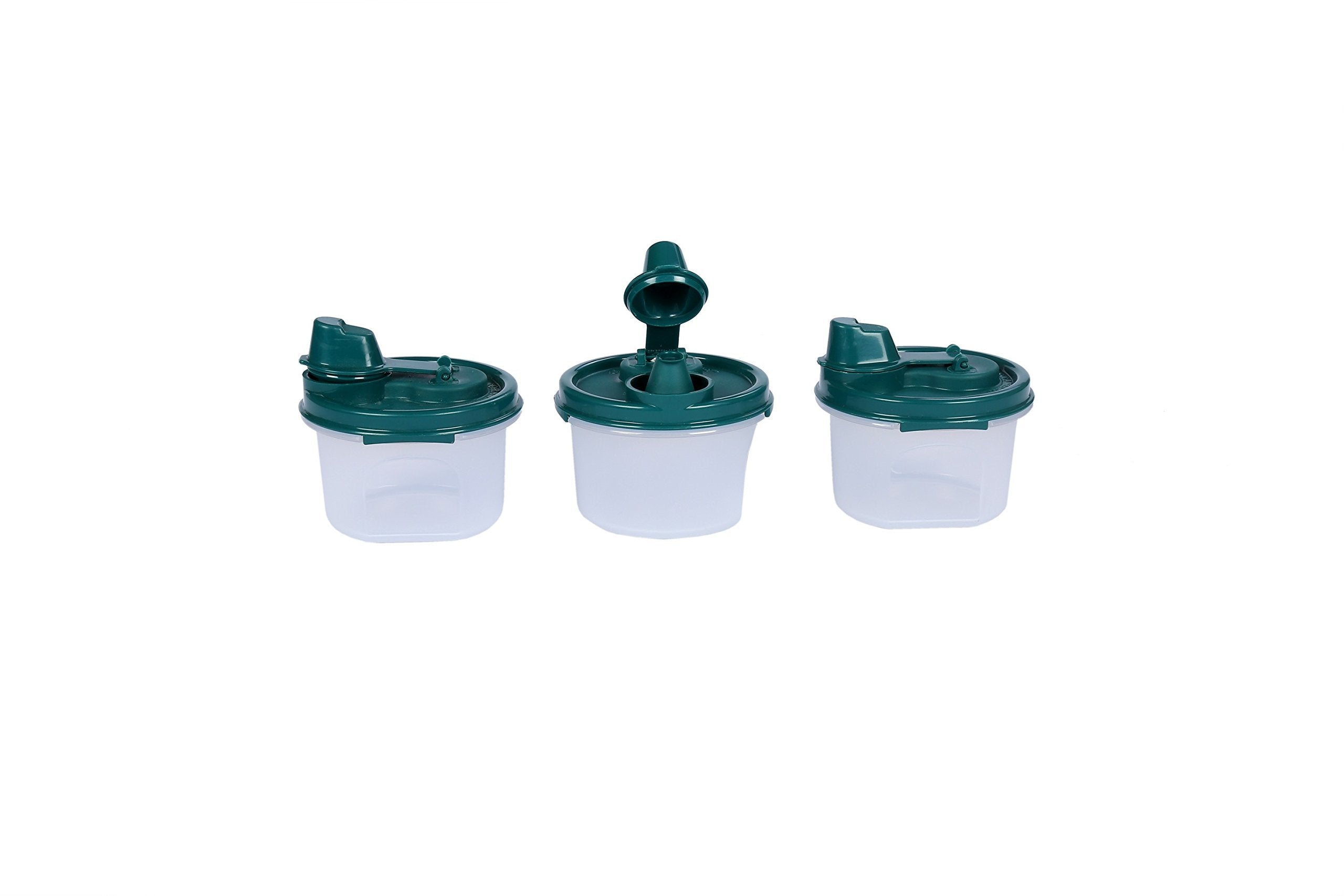 Signoraware Easy Flow Mini Plastic Oil Pourer Set, 200 Ml, Set Of 3, Forest Green