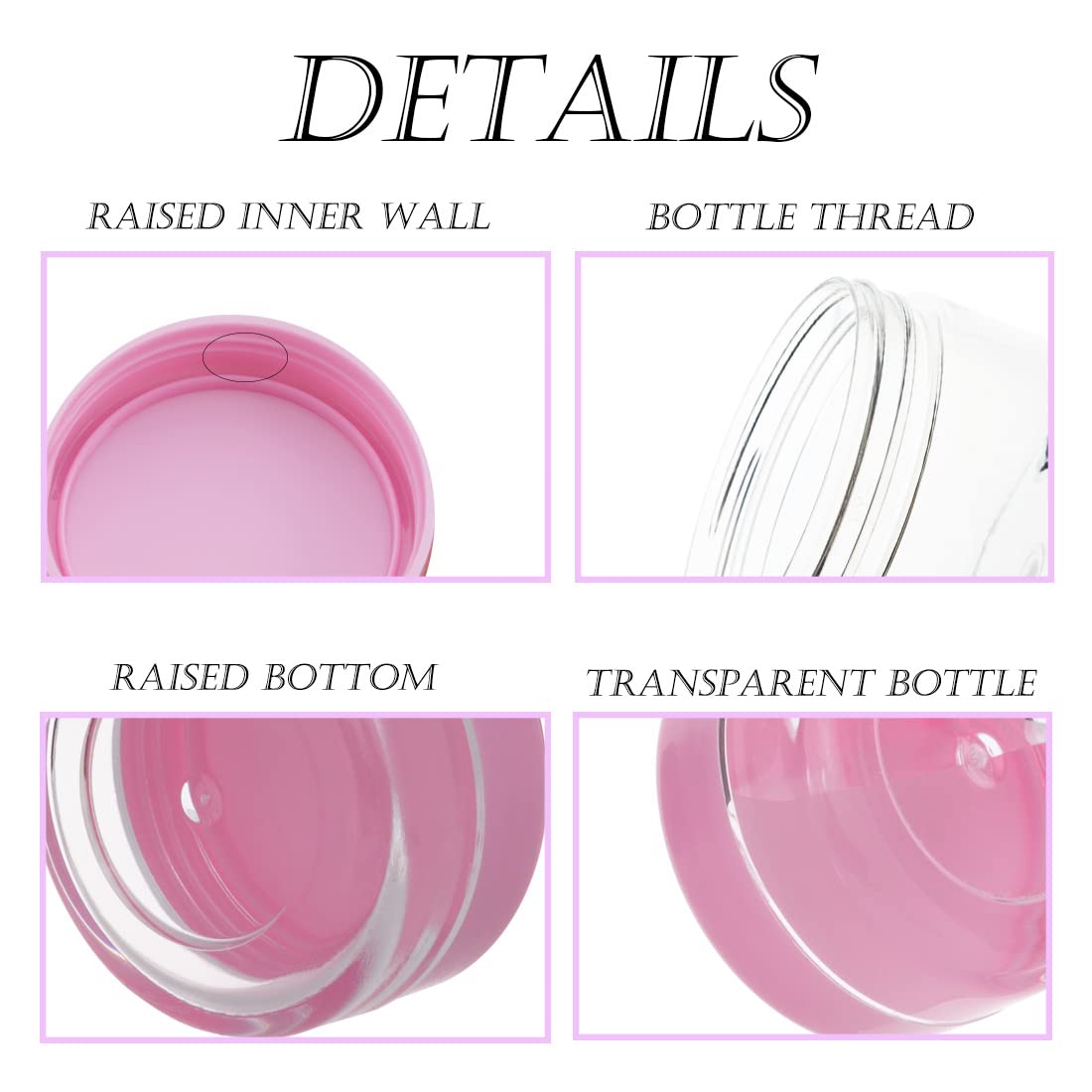 Zejia Sample Containers, 10 Gram Containers With Lids, 40Pcs Sample Jars, Small Plastic Containers With Lids(Pink)