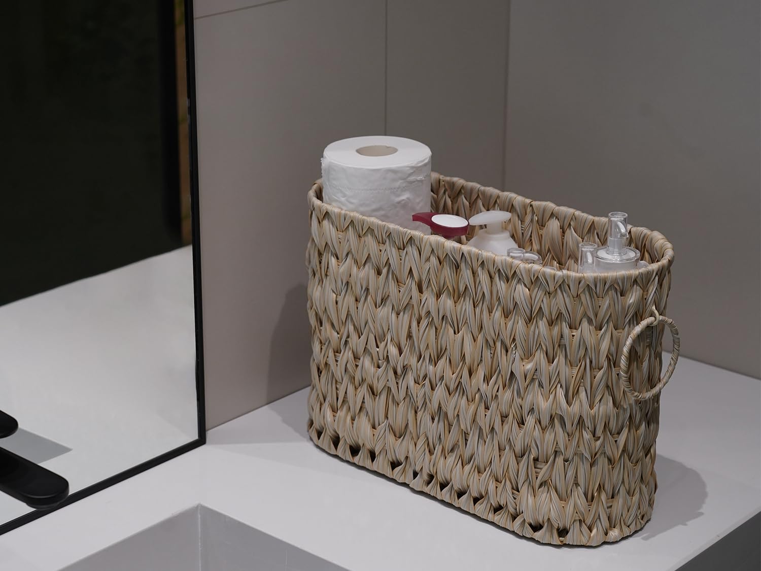 Coeusy Toilet Paper Storage,Toilet Paper Basket For Bathroom Storage,Toilet Paper Holder Stand,Toilet Paper Organizer For 6 Mage