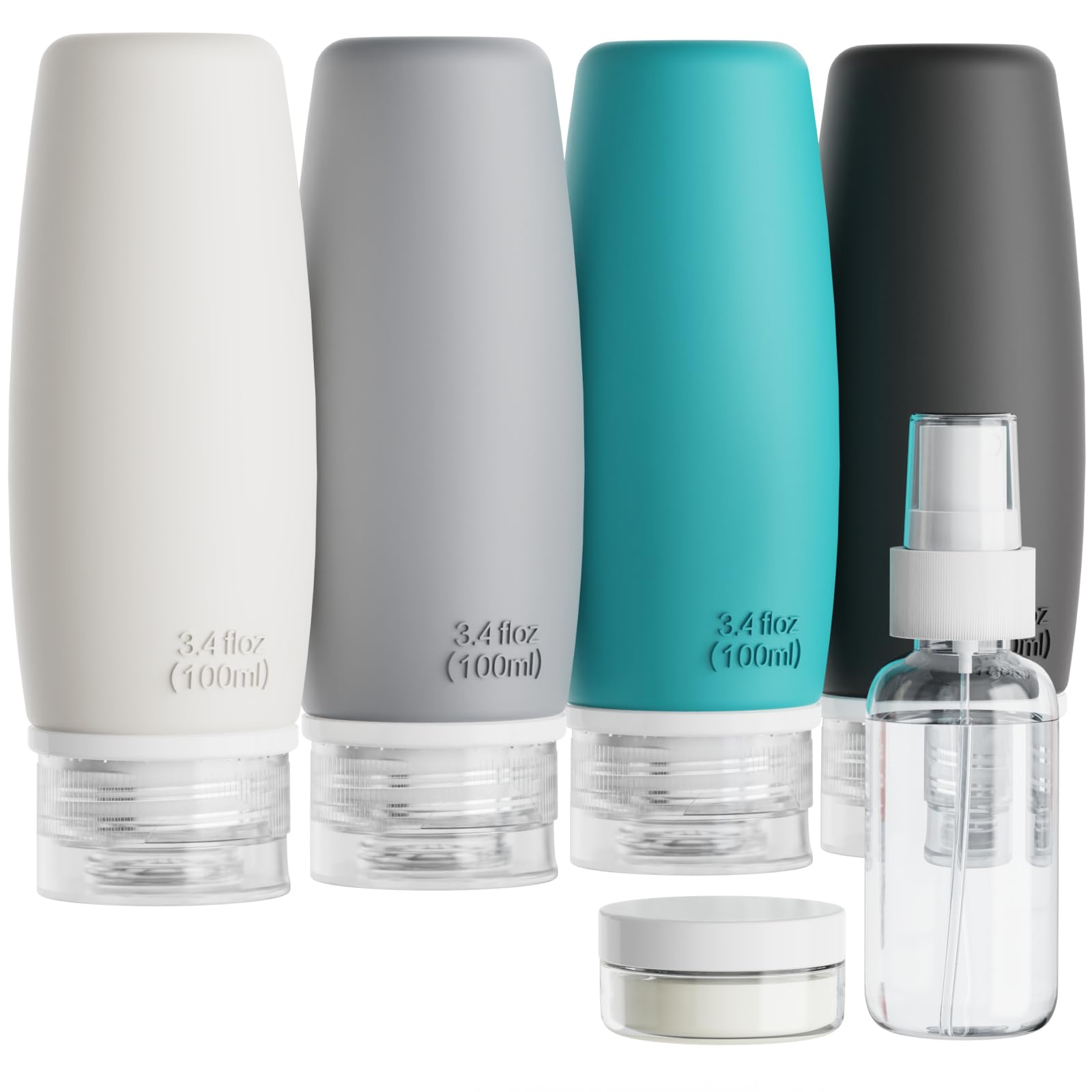 Packism Tsa Approved Toiletry Bottles - 6 Pack Leak Proof 3.4Oz Silicone Travel Bottles For Toiletries, Bpa Free Leak Proof Refi