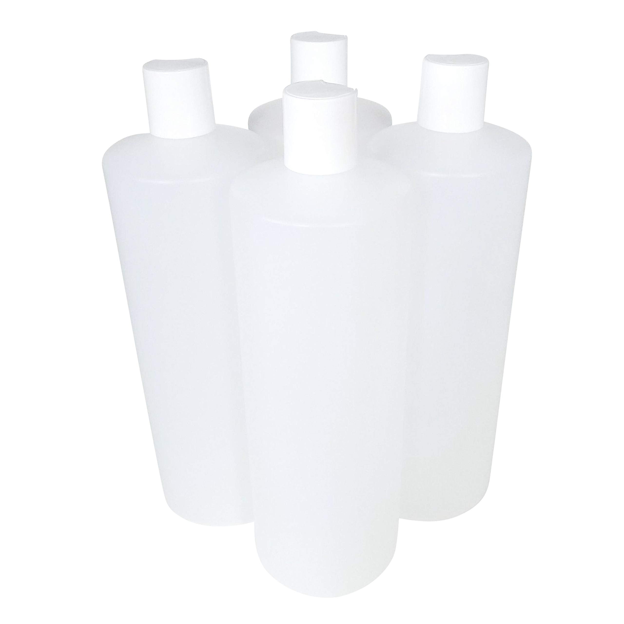 Kelkaa 32Oz 28/410 Hdpe Plastic Cylinder Squeeze Bottles With Dispensing White Press Disc Top Caps, For Shampoo, Conditioner, Lo