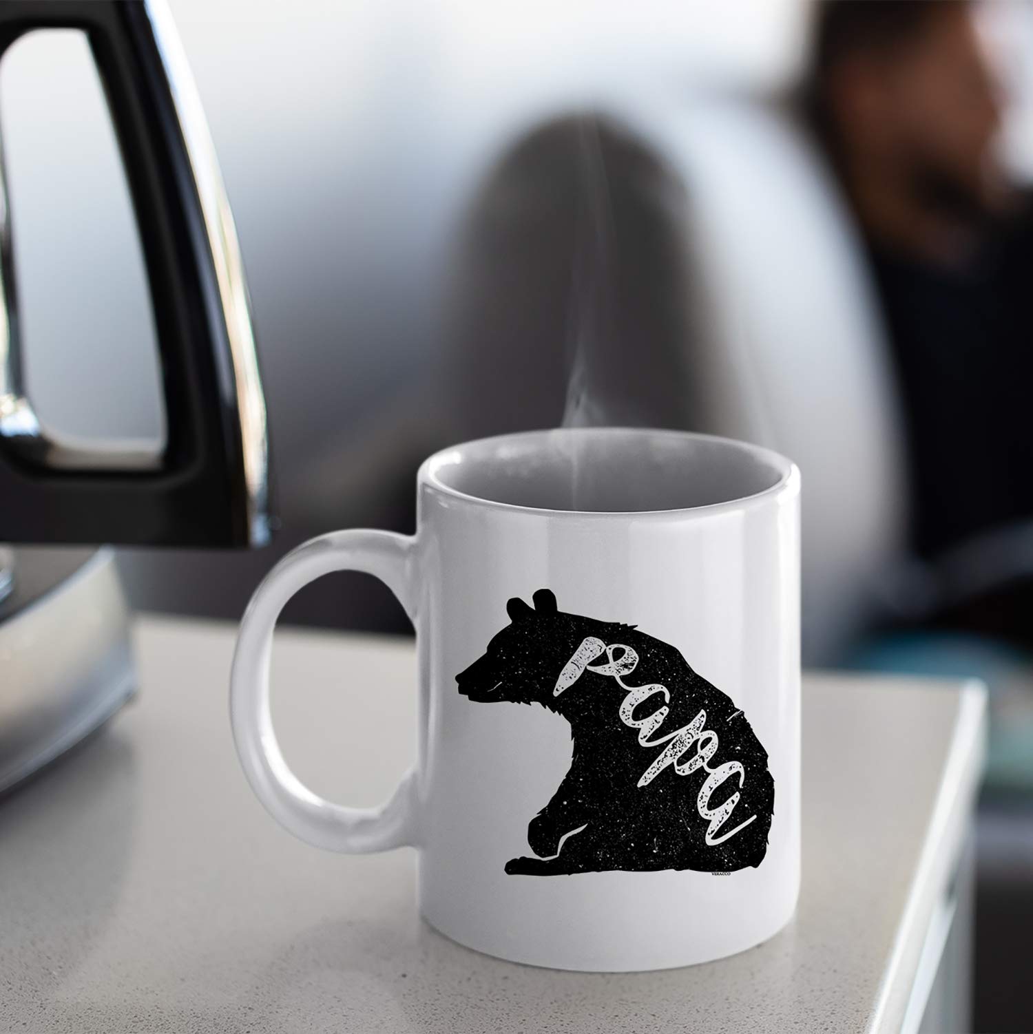Veracco Papa Bear Ceramic Coffee Mug Funny Bear Father 's Day Gifts For New Dad Daddy (White, Ceramic)