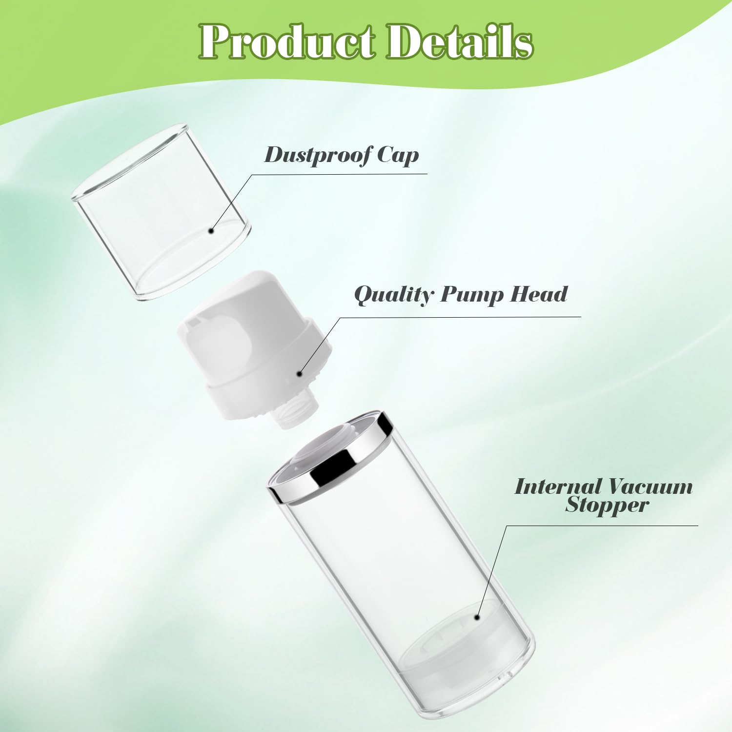 4 Pcs 50Ml/1.7Oz Airless Pump Jar Refillable Vacuum Pump Dispenser Bottles Travel Cosmetic Containers For Lotion Essence Shampoo