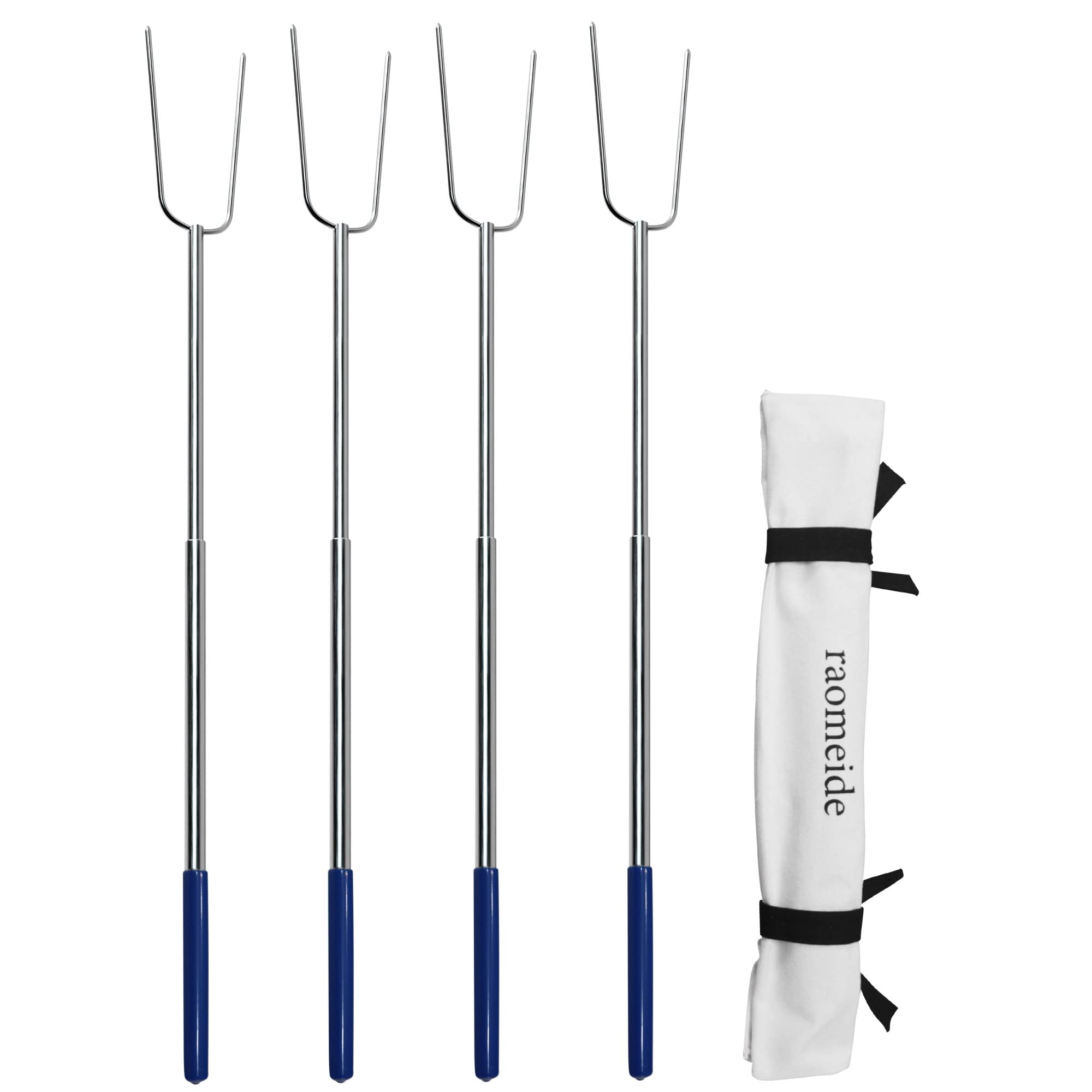 Raomeide 32'' Heavy Duty Hot Dog Sticks For Campfire, Marshmallow Roasting Sticks For Fire Pit, Smores Sticks For Fire Pit Long,