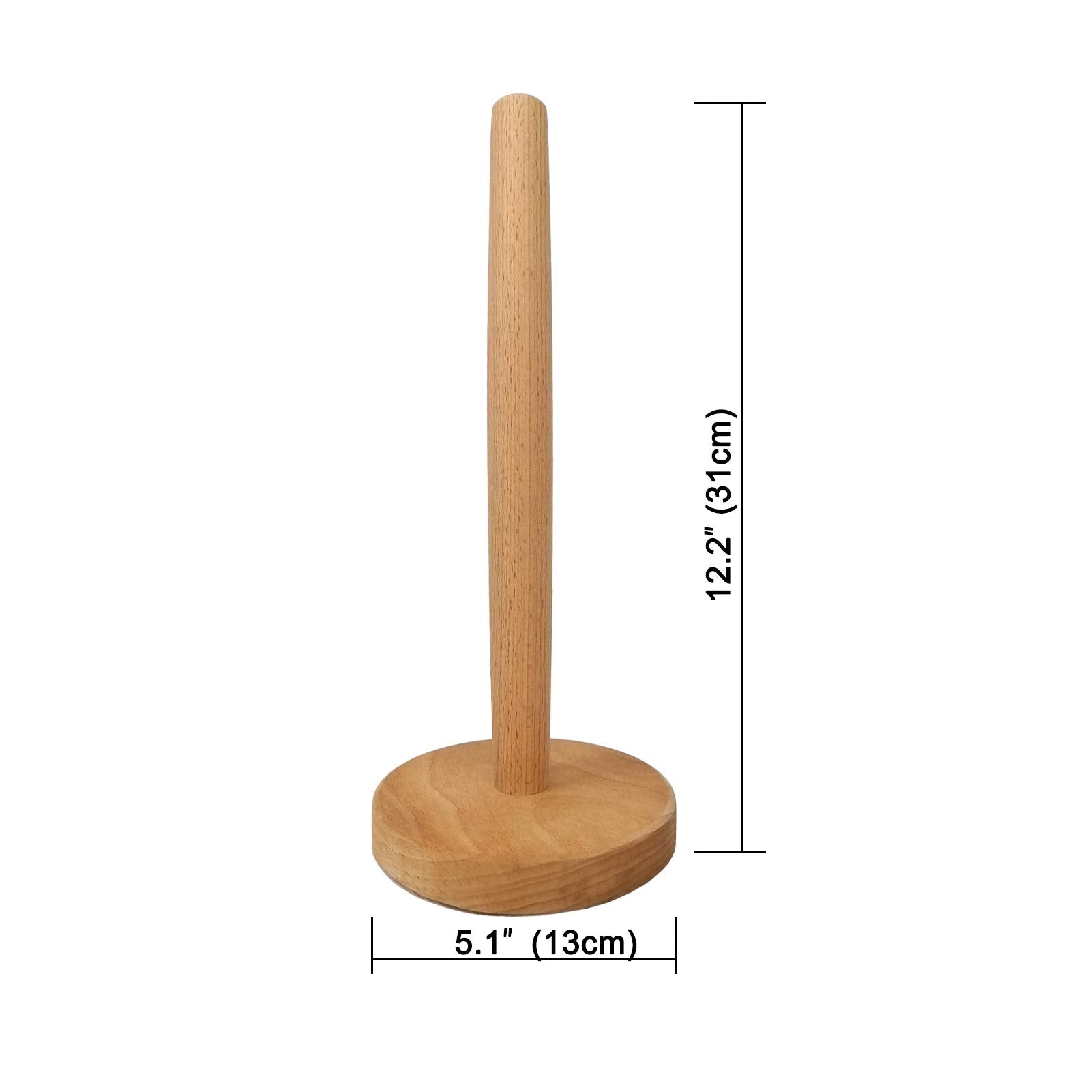 Yistao Wood Paper Towel Holder, Wooden Paper Towel Holder Countertop Standing Paper Towel Organizer Roll Dispenser For Kitchen C
