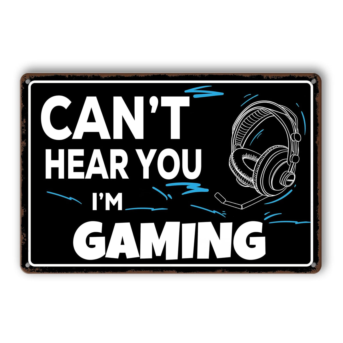 Game Room Sign Gamer Room Wall Decor Can'T Hear You, I'M Gaming Signs Funny Gamer Tin Sign Man Cave Decor For Men Gaming Bedroom
