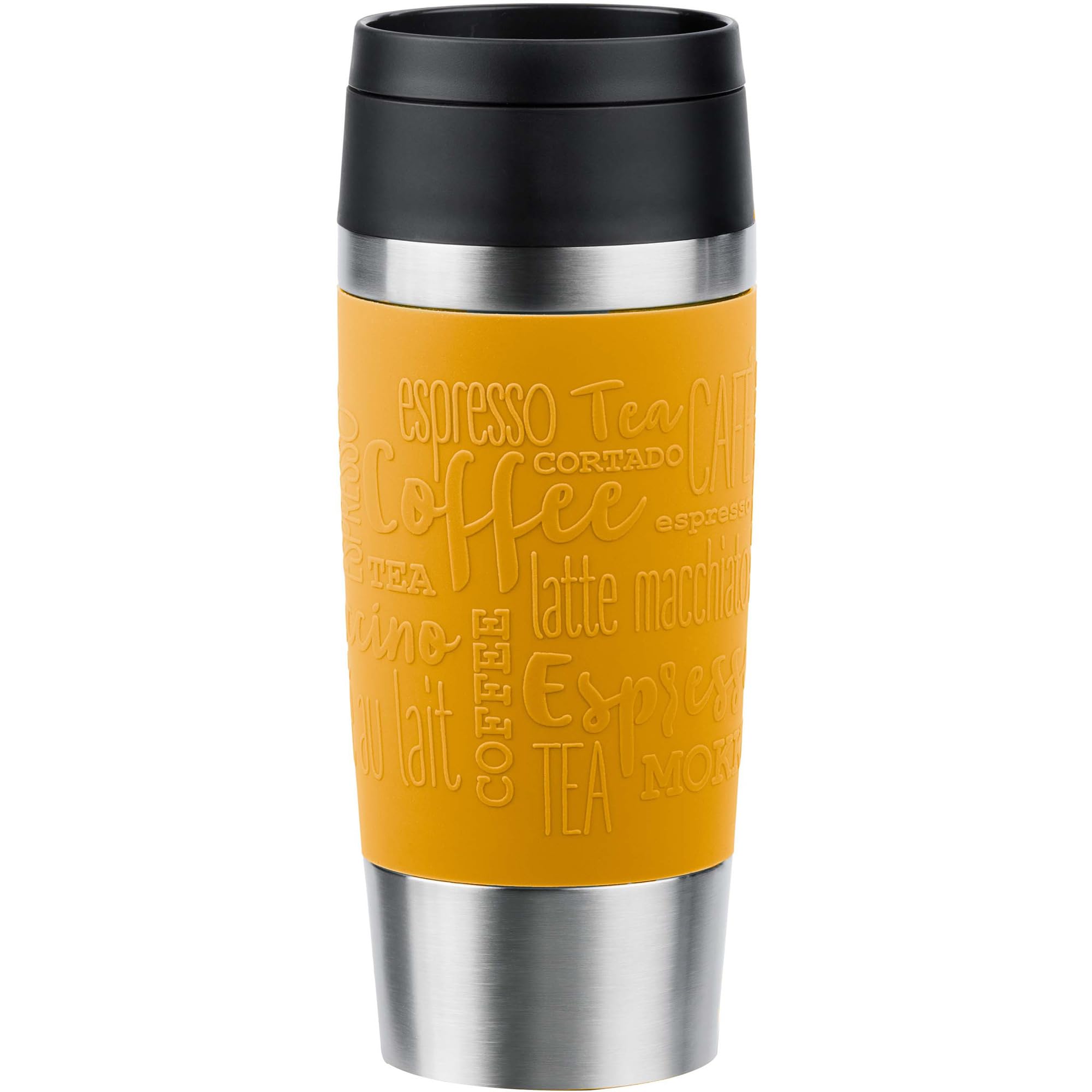 Emsa N20208 Travel Mug Classic Insulated Mug 0.36 Litres Comfort Screw Cap Stainless Steel 4 Hours Hot and 8 Hours Cold 100% Lea